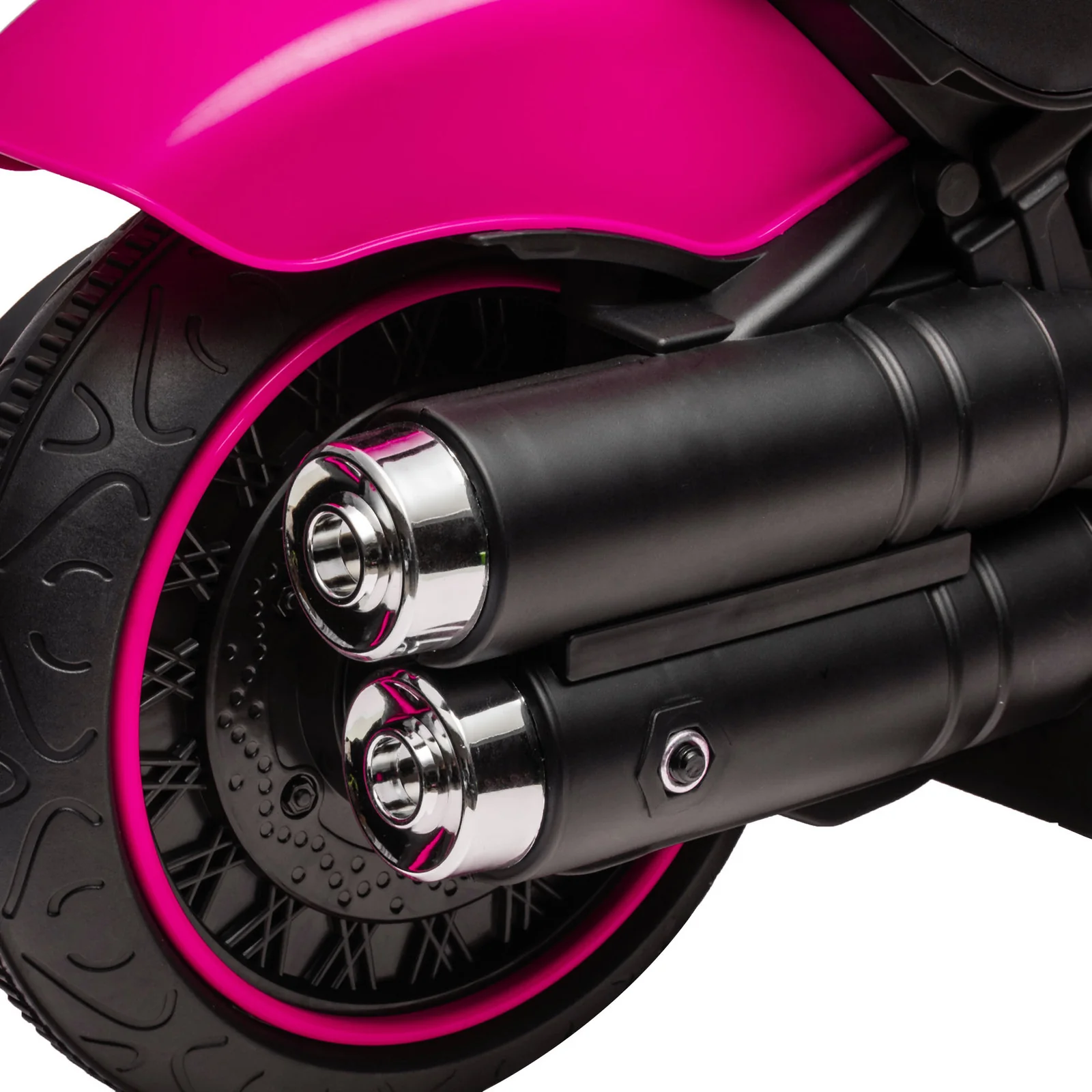 6V Pink Kids Motorcycle with Training Wheels and Single Button Start - Image 11