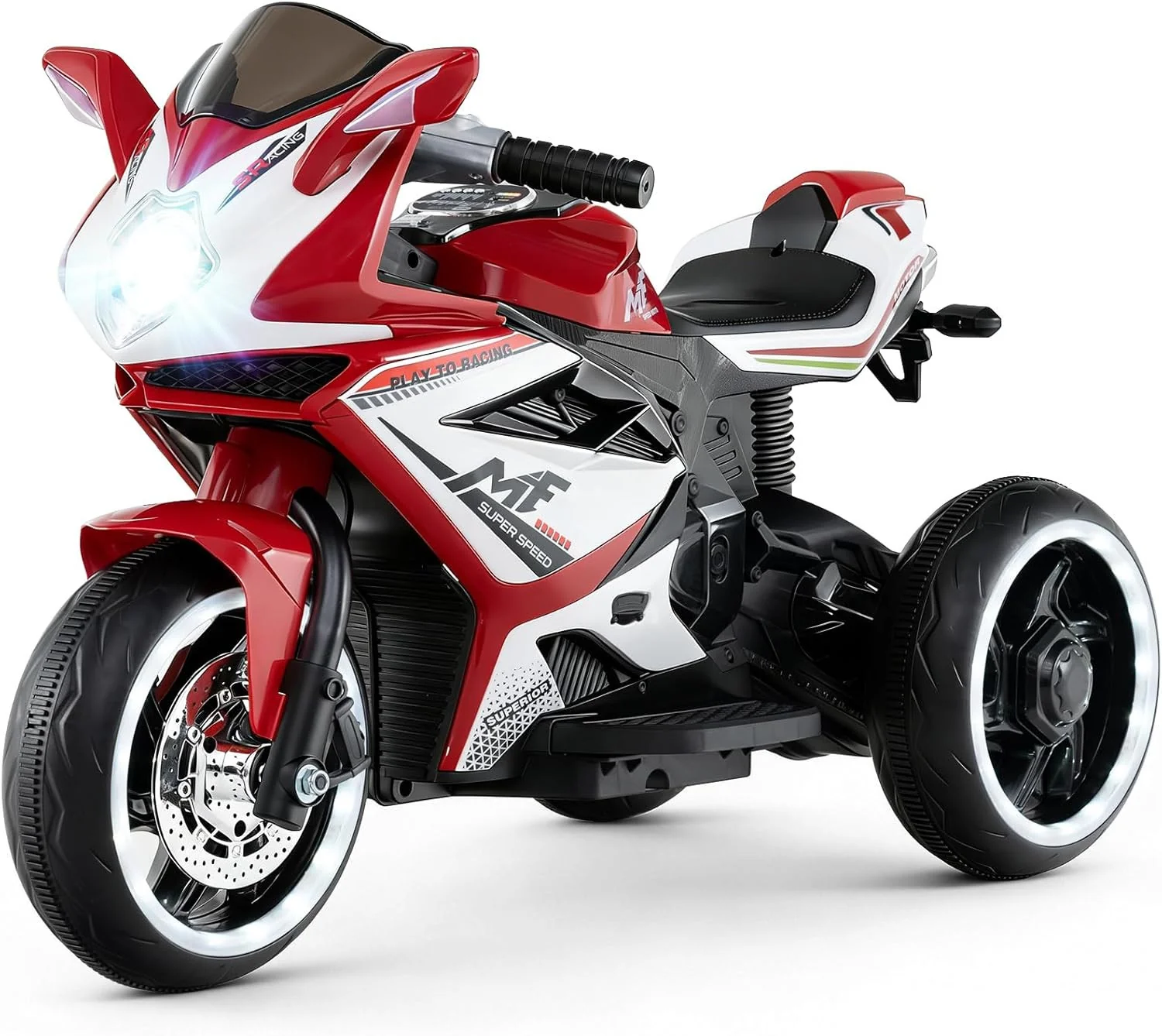 Electric 6V Kids Motorcycle with Reversible Drive, Headlight, Wheel Lighting, and Horn - Image 10