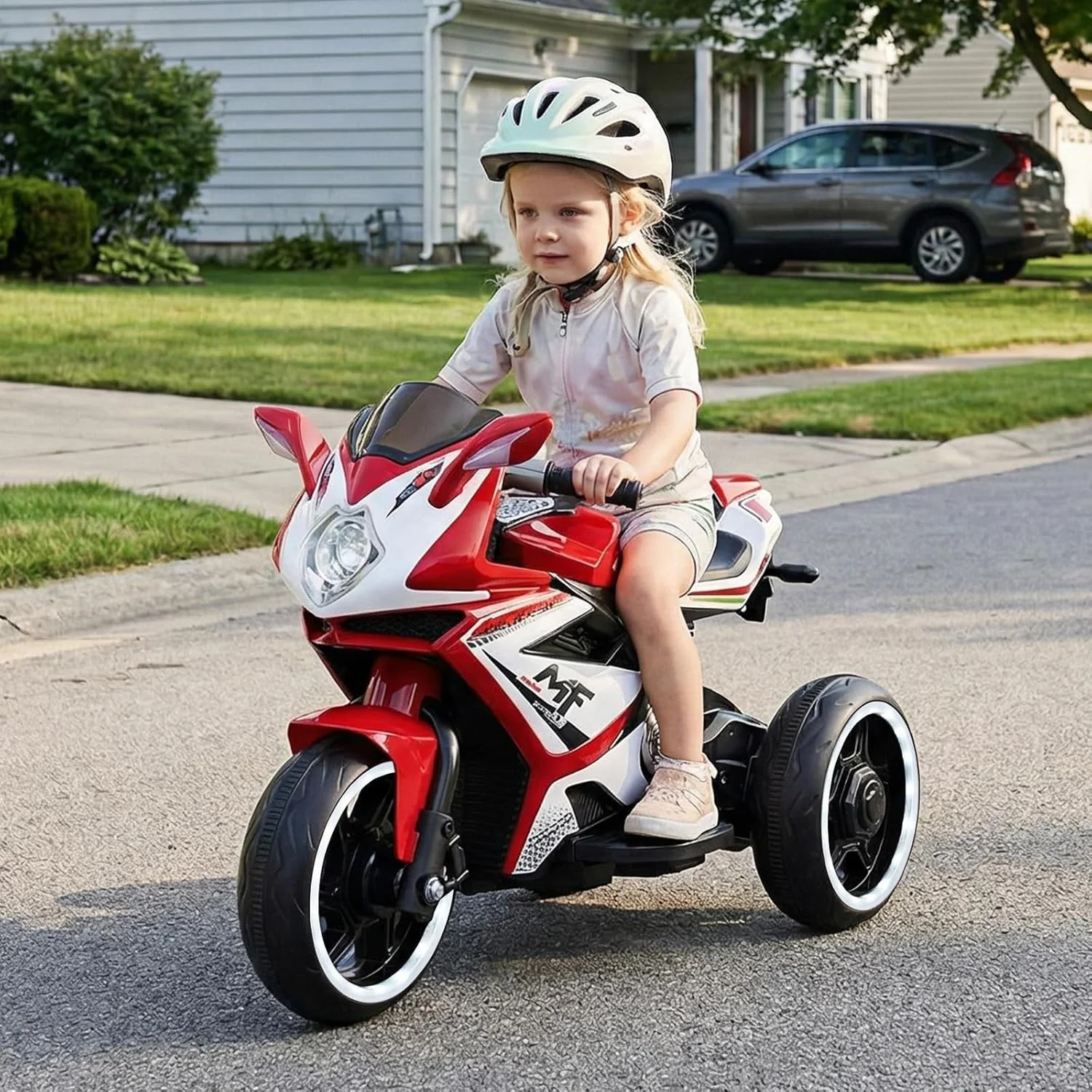 Electric 6V Kids Motorcycle with Reversible Drive, Headlight, Wheel Lighting, and Horn - Image 4
