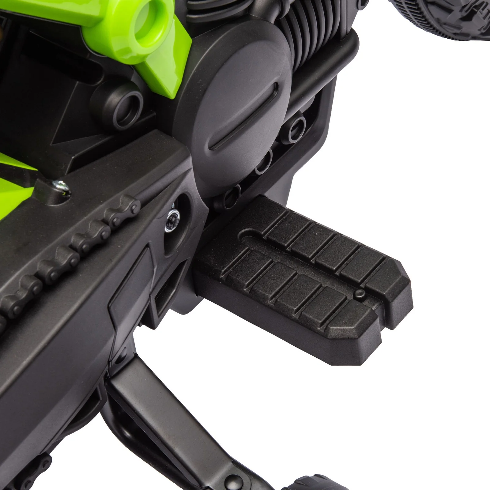 6V Kids Motorcycle with Training Wheels, Horn, Start Sound – Green - Image 11