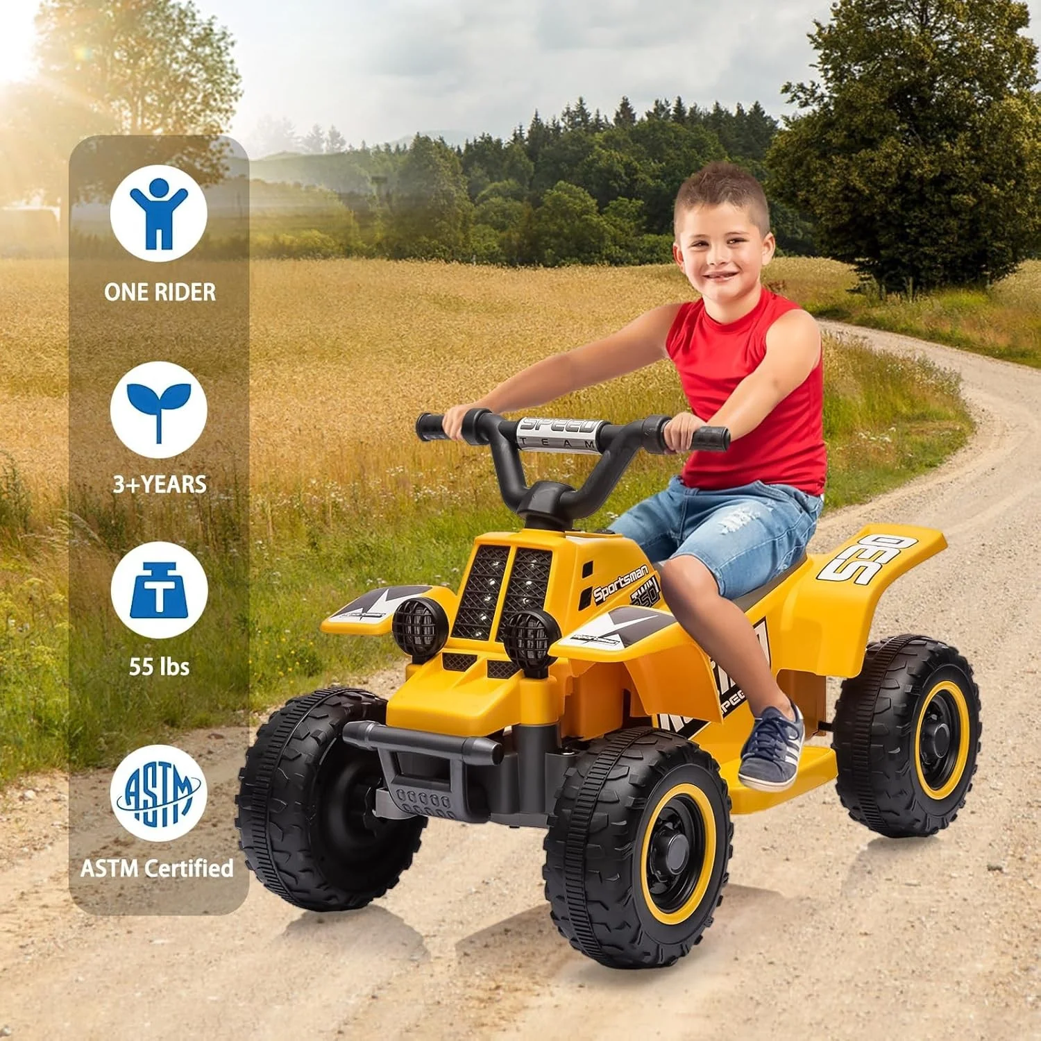 6V Electric Kids Ride-On ATV Quad Car with Music and Lights, 1.5mph - Image 13