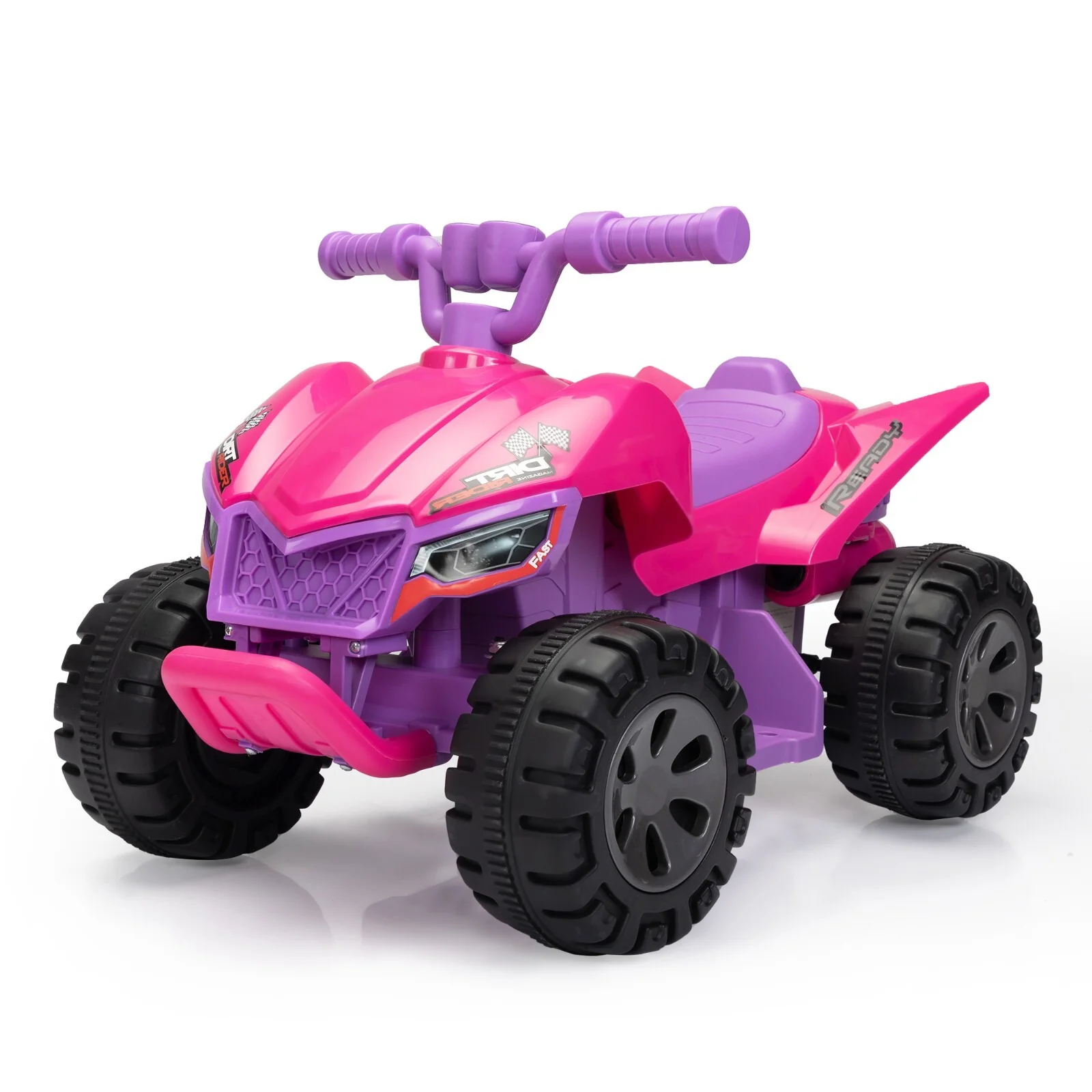 6V Battery-Powered Kids Electric Ride-On ATV Quad Car with Spray Device, Pink