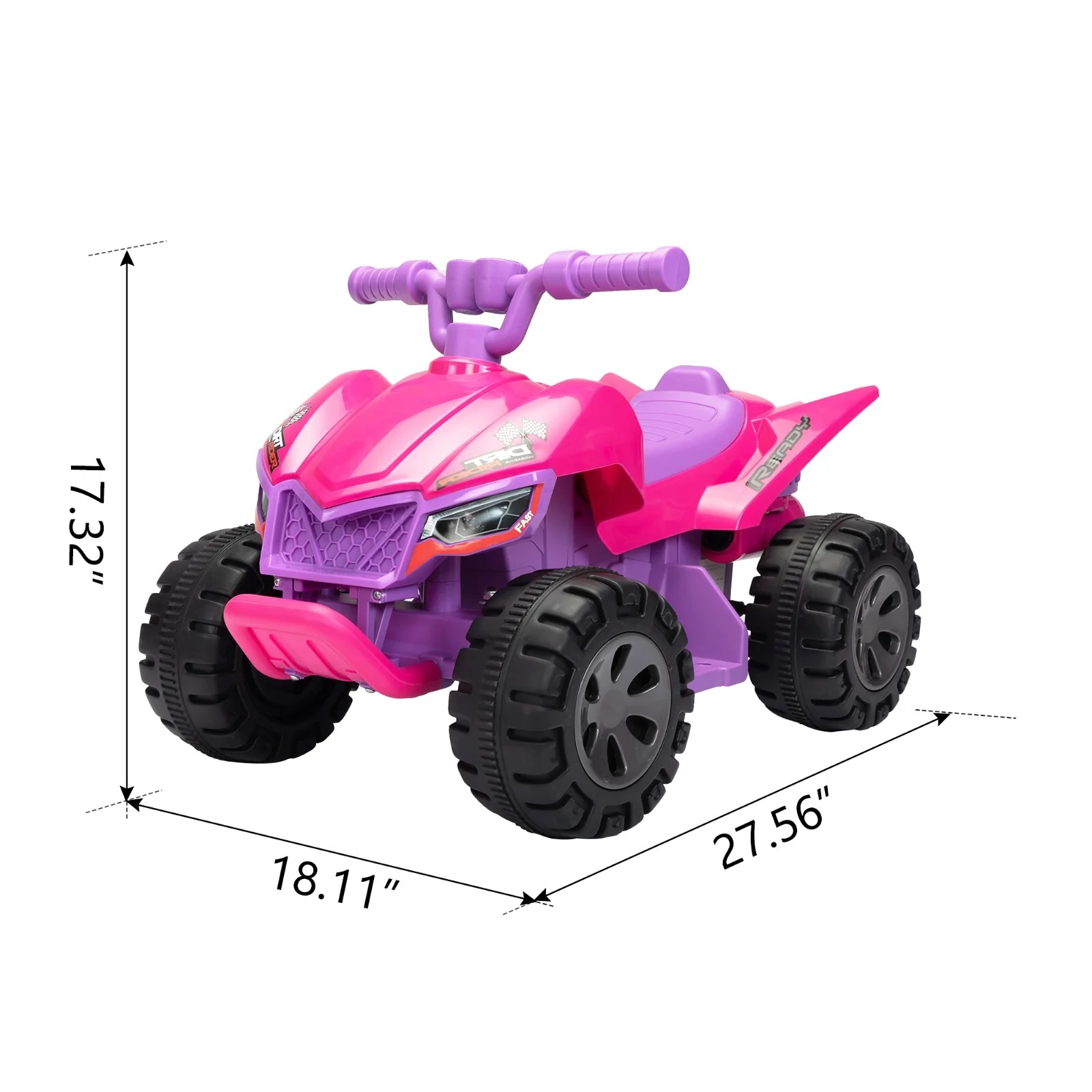 6V Battery-Powered Kids Electric Ride-On ATV Quad Car with Spray Device, Pink - Image 2