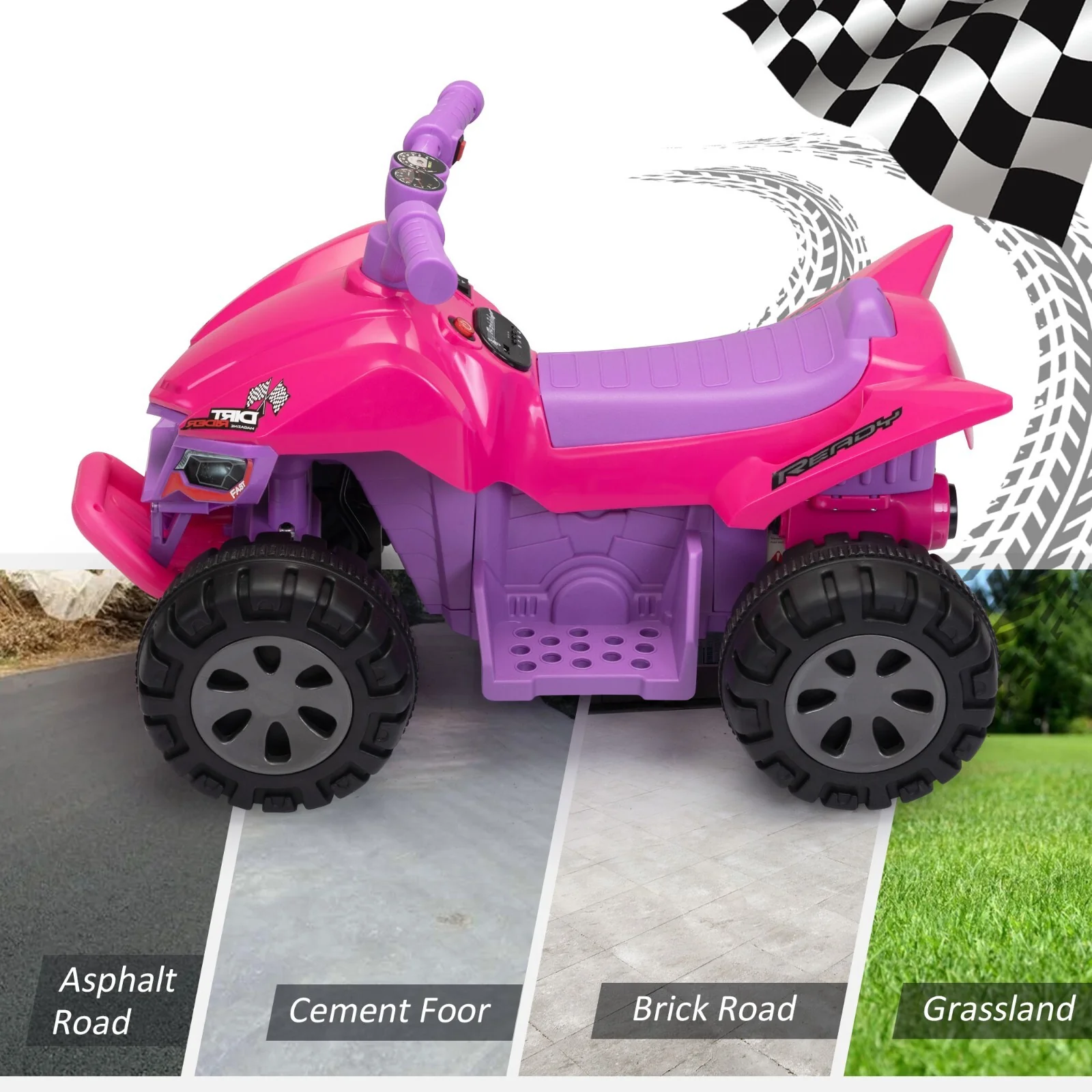 6V Battery-Powered Electric Ride-On ATV for Toddlers with 4 Wheels and Music Features - Image 10