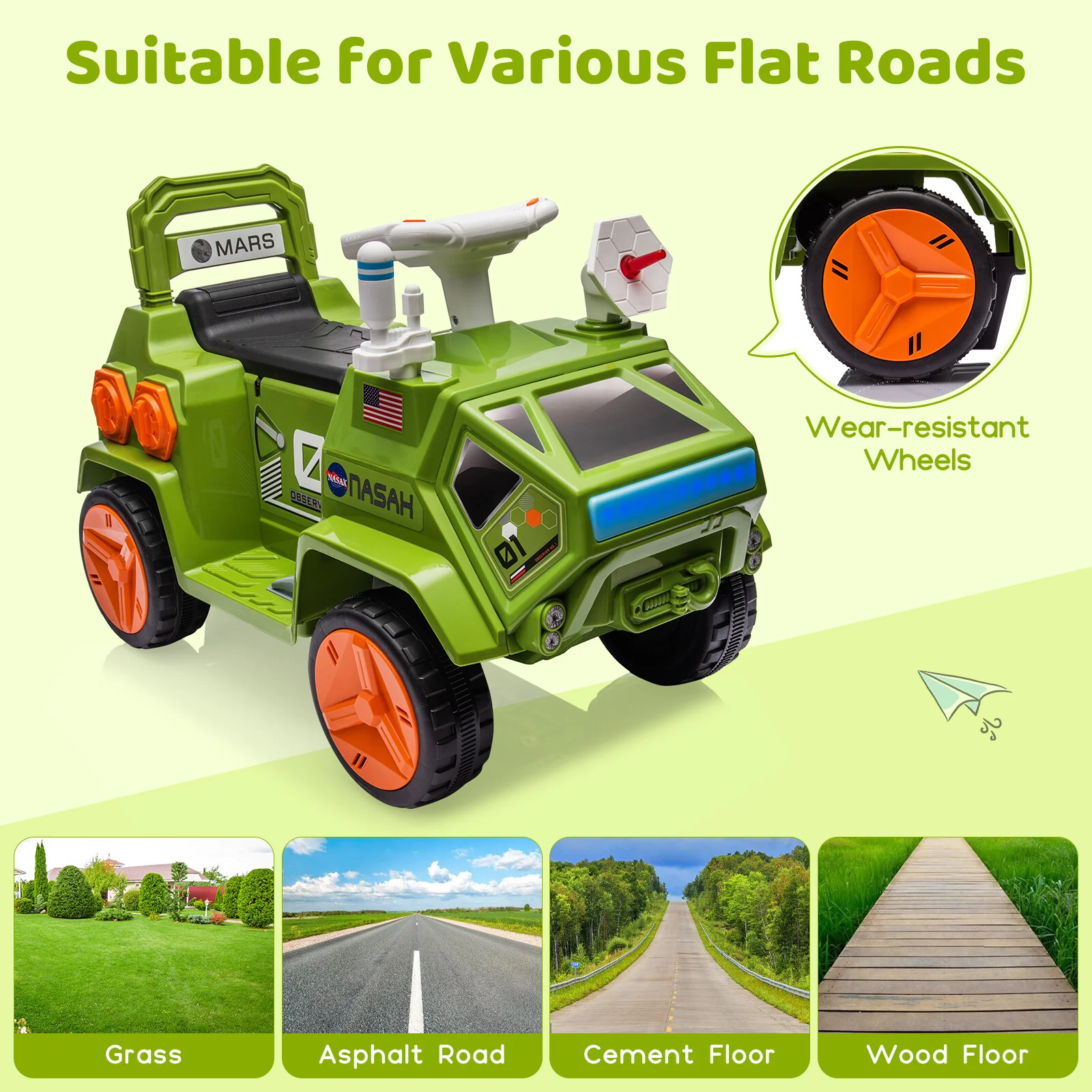 6V Electric Ride-On Car for Toddlers with Radar and Rocket Sound Features - Image 18