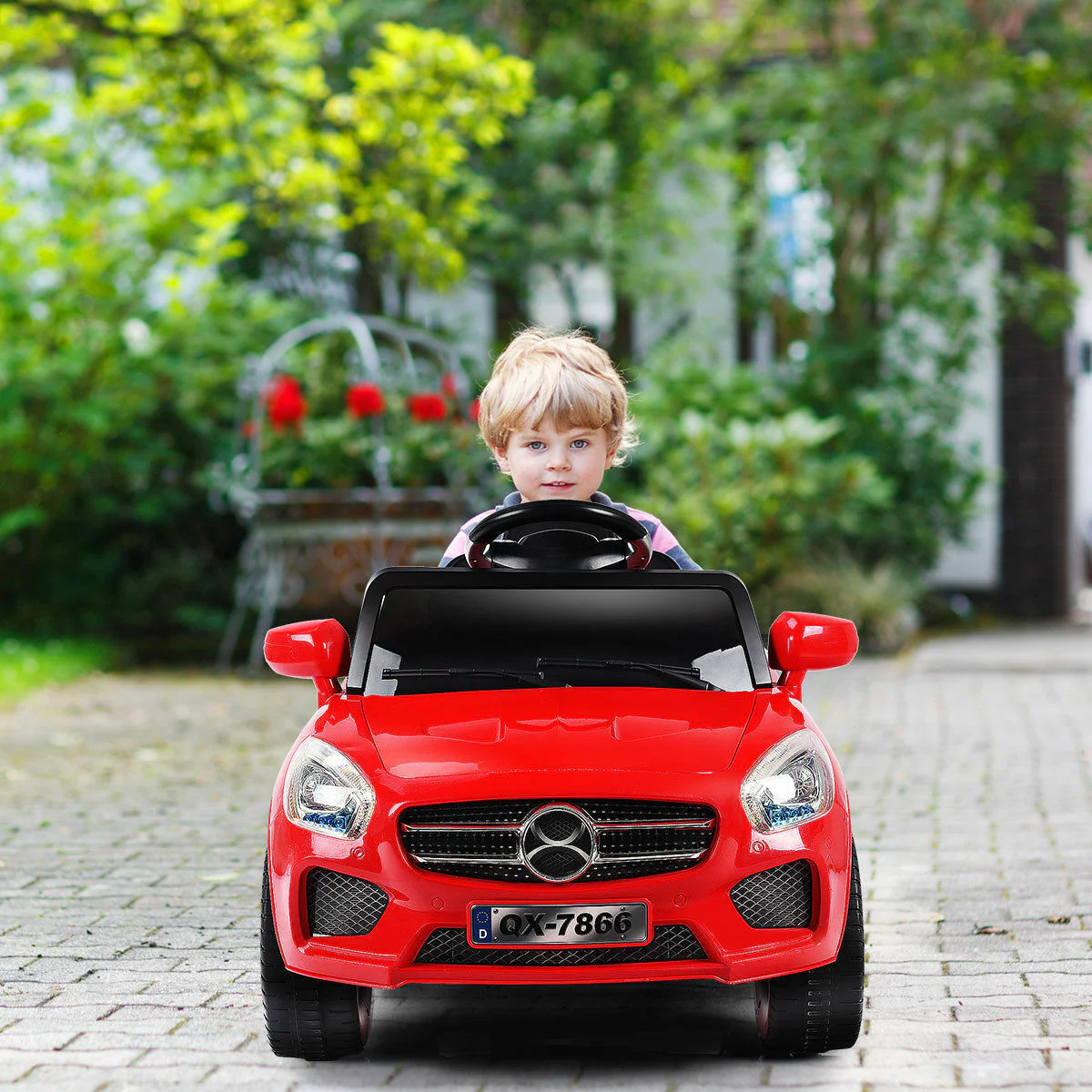 6V Kids Ride On Car with RC Remote Control, LED Lights, and MP3 Player - White - Image 14