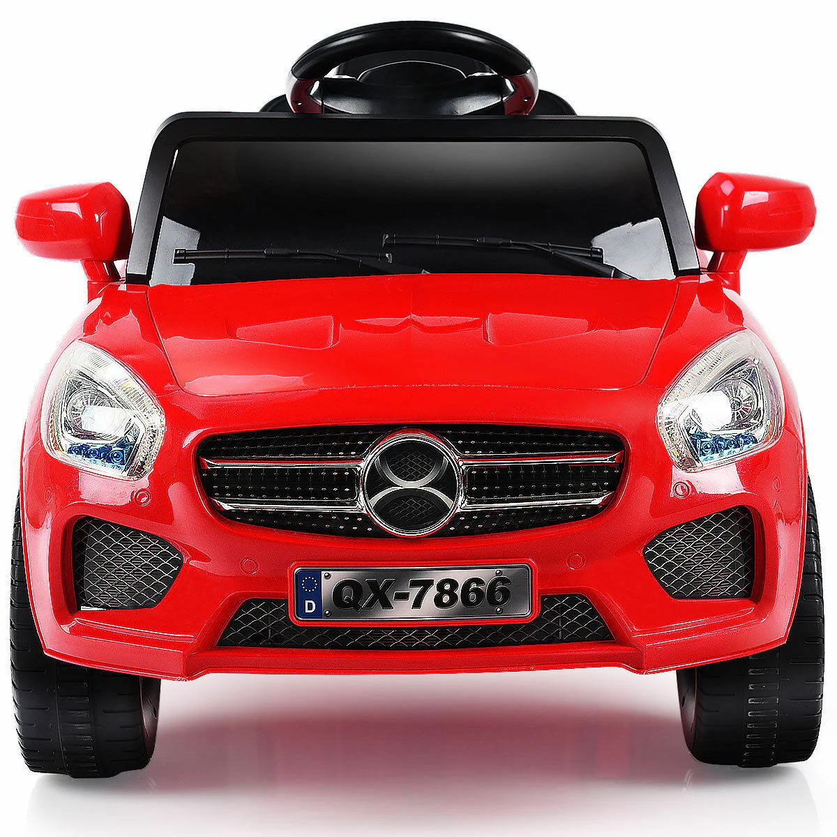 6V Kids Ride On Car with RC Remote Control, LED Lights, and MP3 Player - White - Image 20
