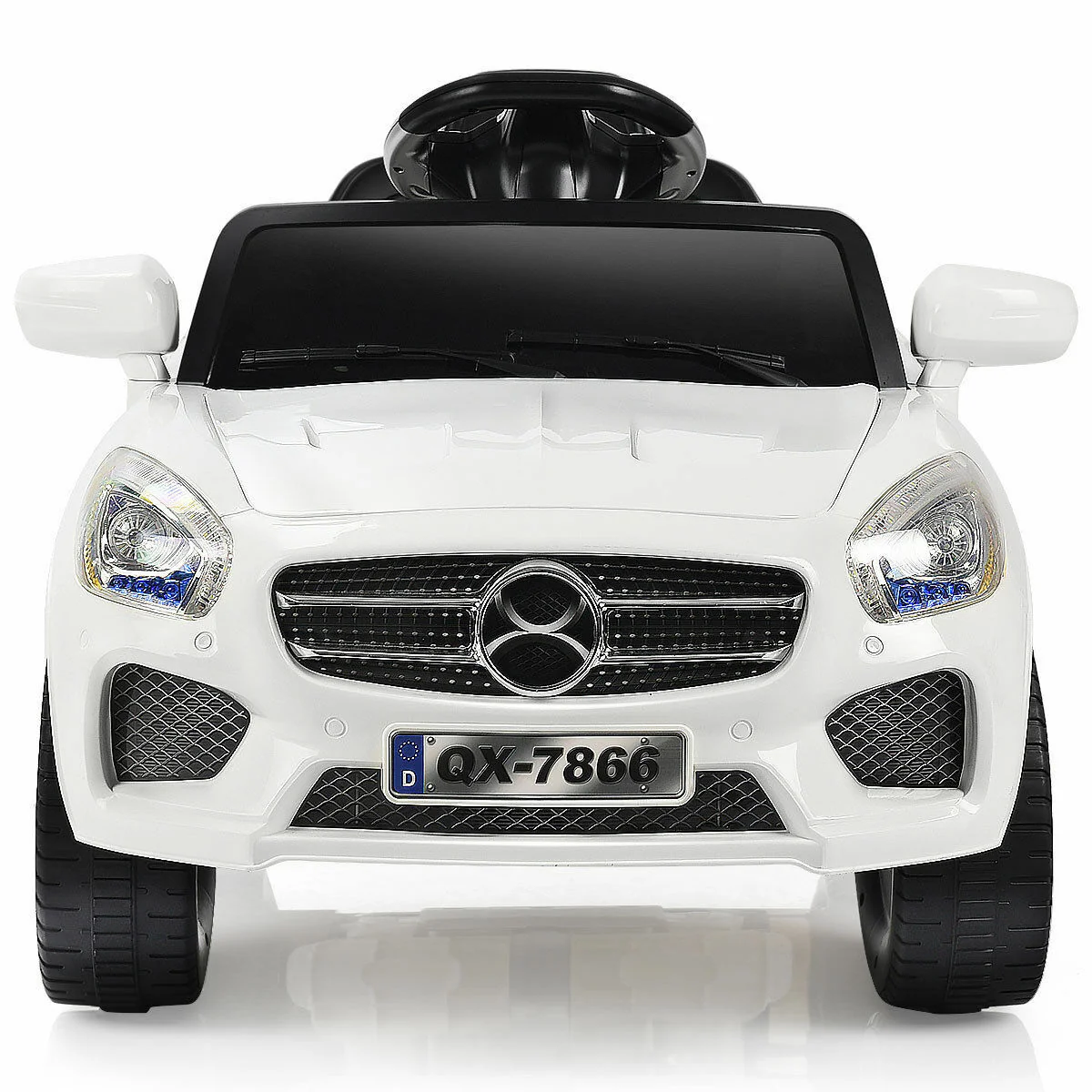 6V Kids Ride On Car with RC Remote Control, LED Lights, and MP3 Player - White - Image 22