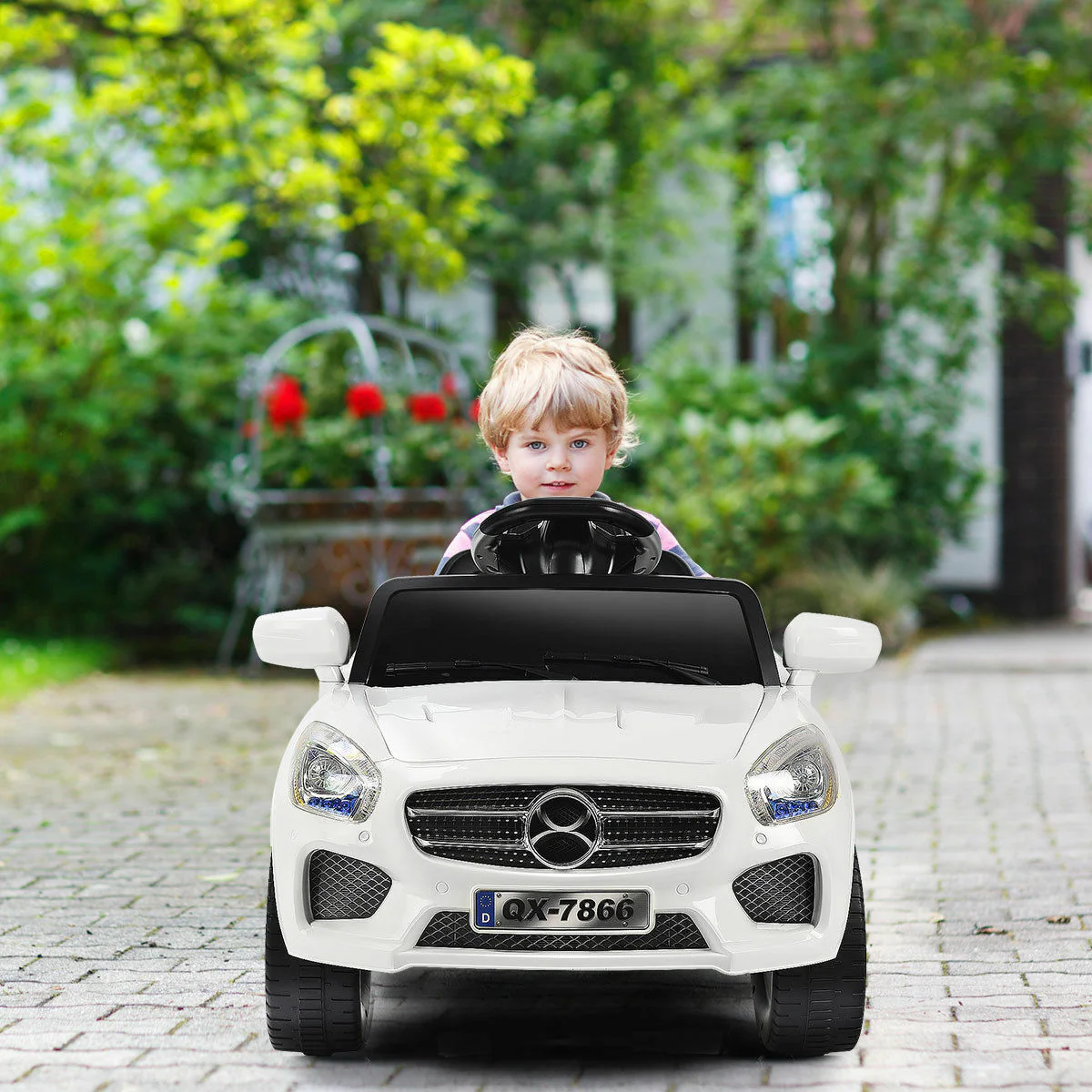 6V Kids Ride On Car with RC Remote Control, LED Lights, and MP3 Player - White - Image 26