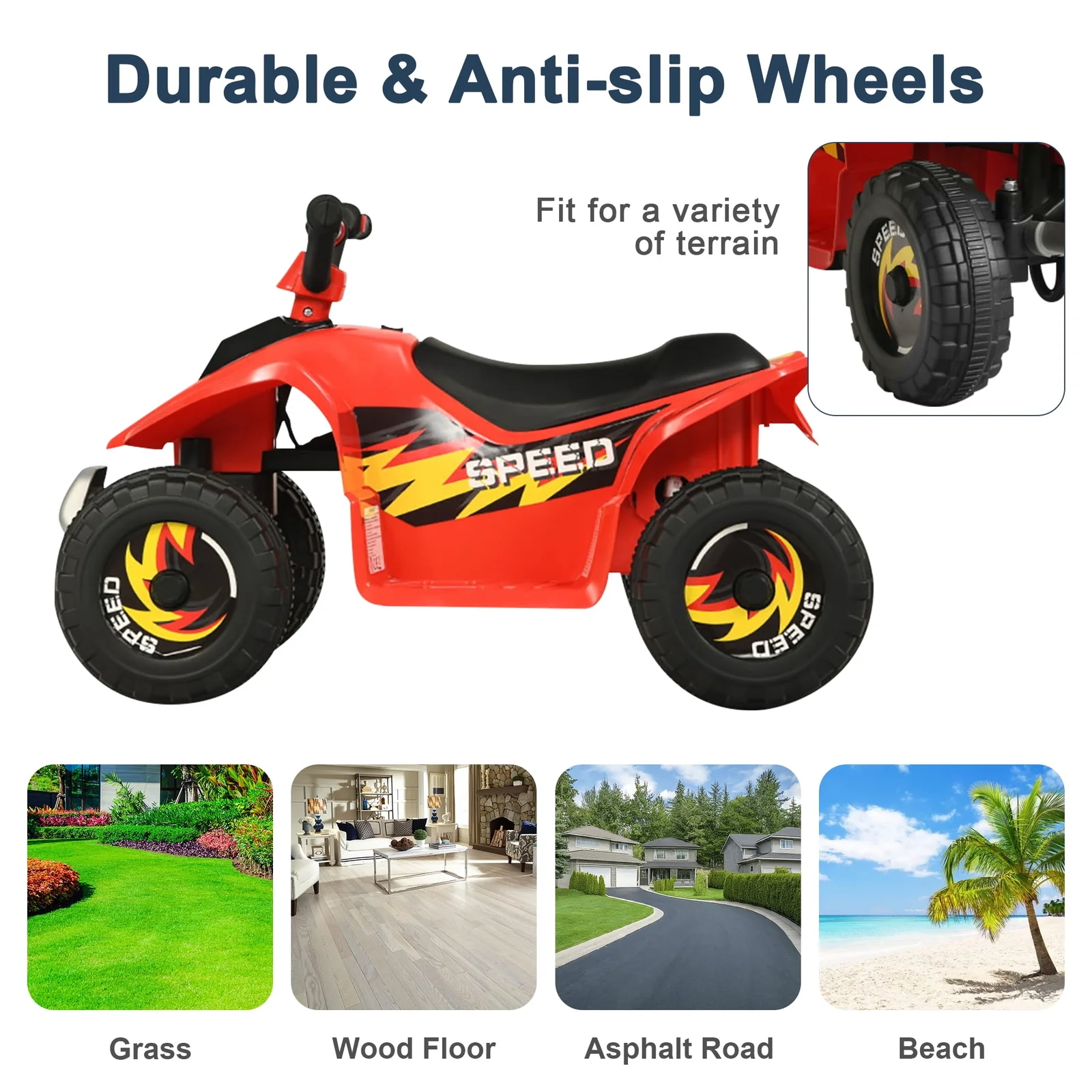 6V Kids Electric Ride-On ATV with 4 Wheels Ride-On Car Toy for Toddlers - Image 4