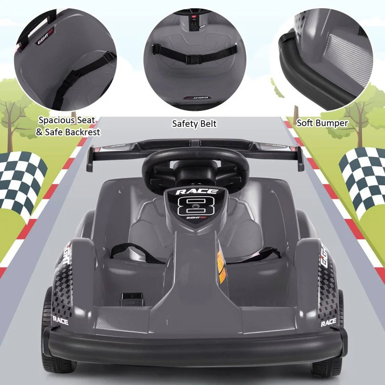 6V Kids Ride-On Go-Kart with Remote Control and Safety Belt for Children - Image 7