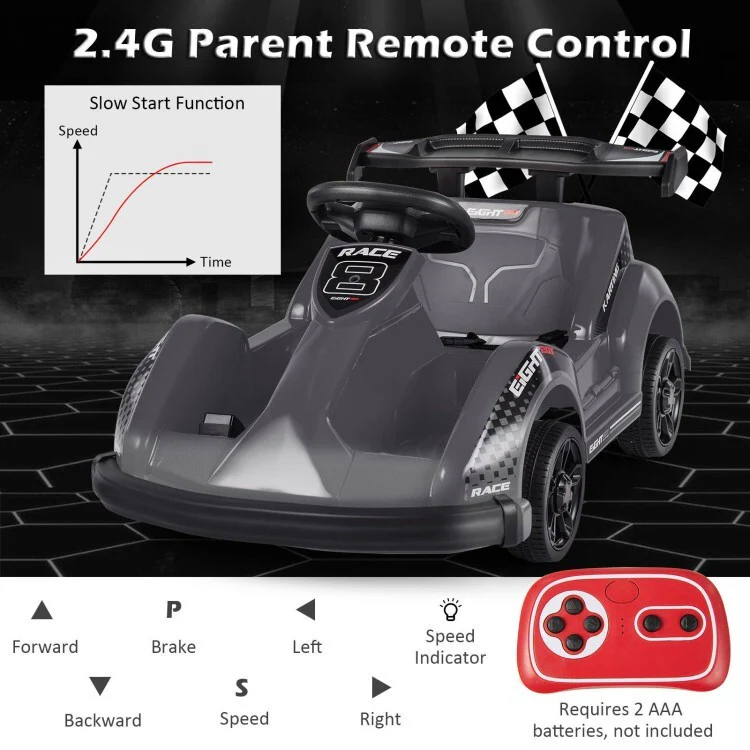 6V Kids Ride-On Go-Kart with Remote Control and Safety Belt for Children - Image 9