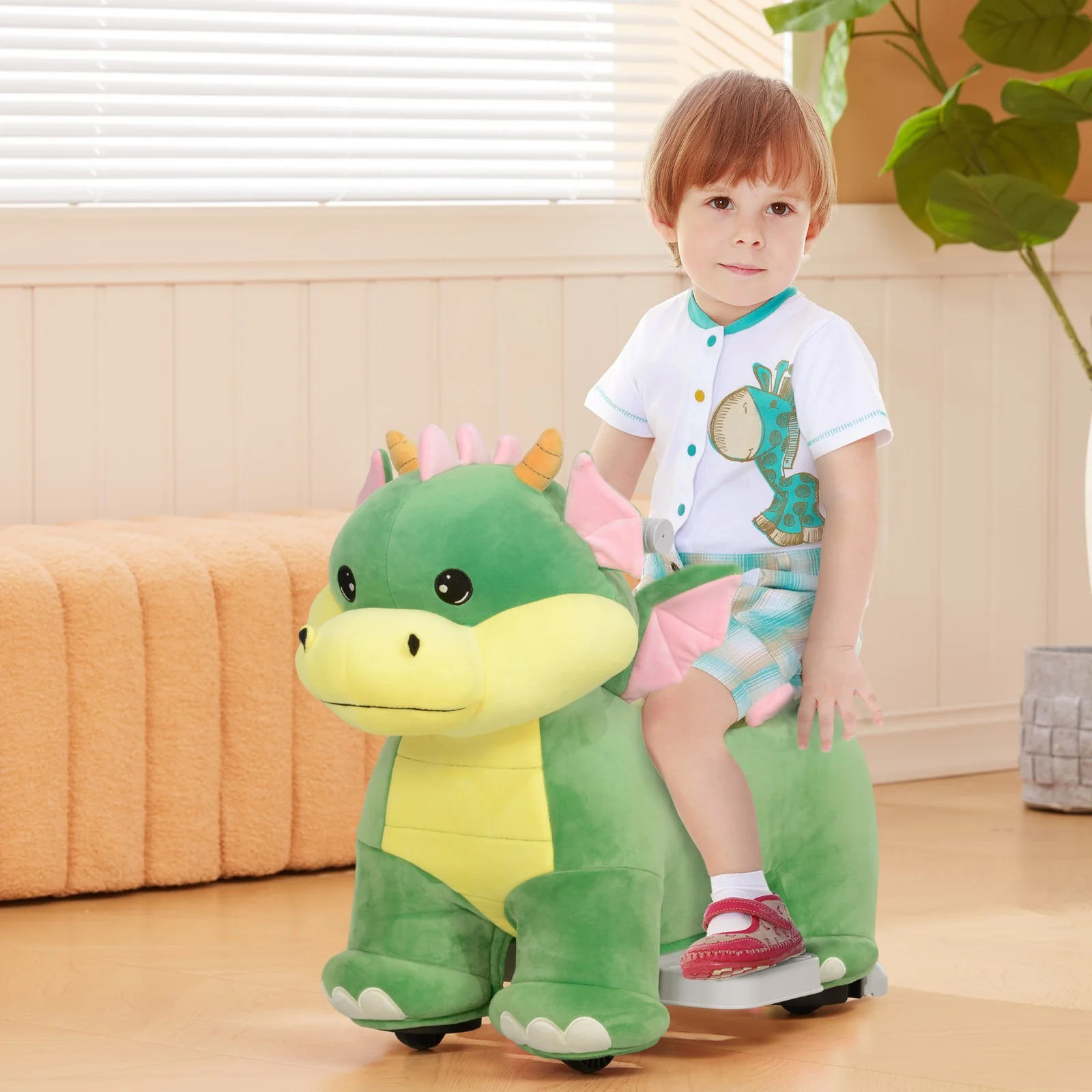 6V Battery-Powered Kids Ride-On Horse Toy with Music and Forward Motion - Image 12
