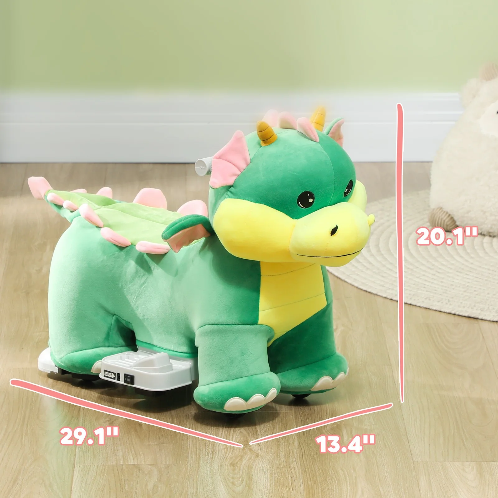 6V Battery-Powered Kids Ride-On Horse Toy with Music and Forward Motion - Image 2