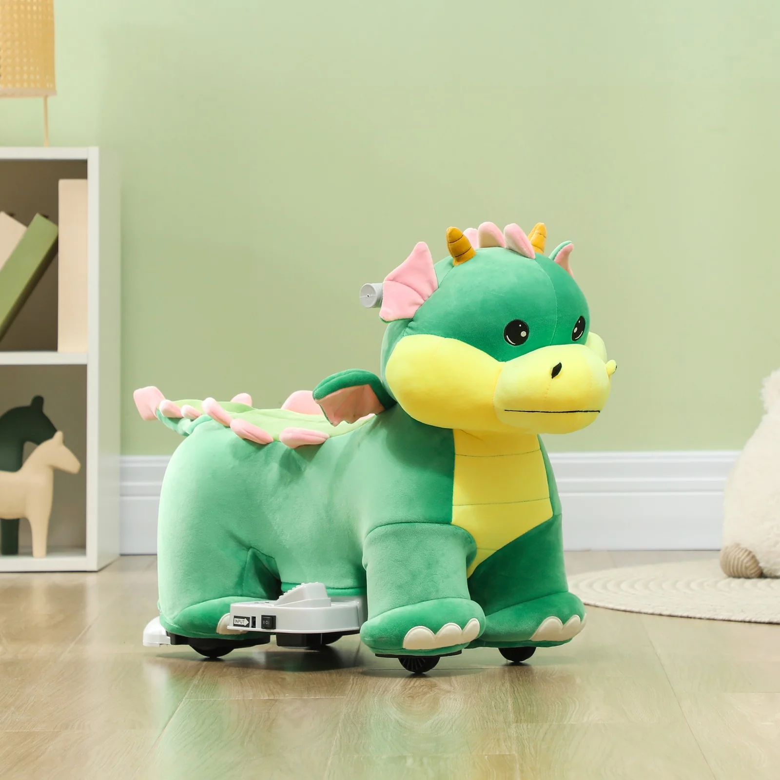 6V Battery-Powered Kids Ride-On Horse Toy with Music and Forward Motion - Image 9
