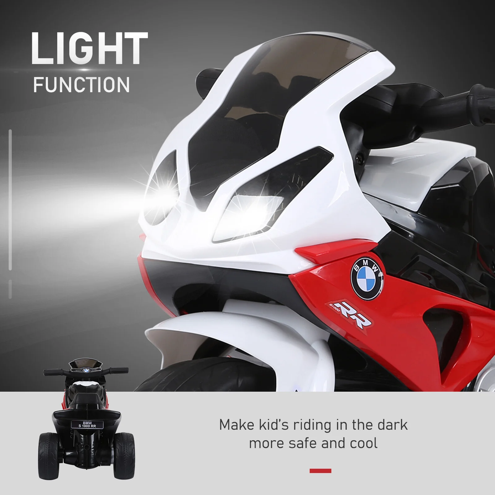 6V Ride-On Toddler Motorcycle with Headlight Music and 3 Wheels for Ages 1-3 Years - Image 5