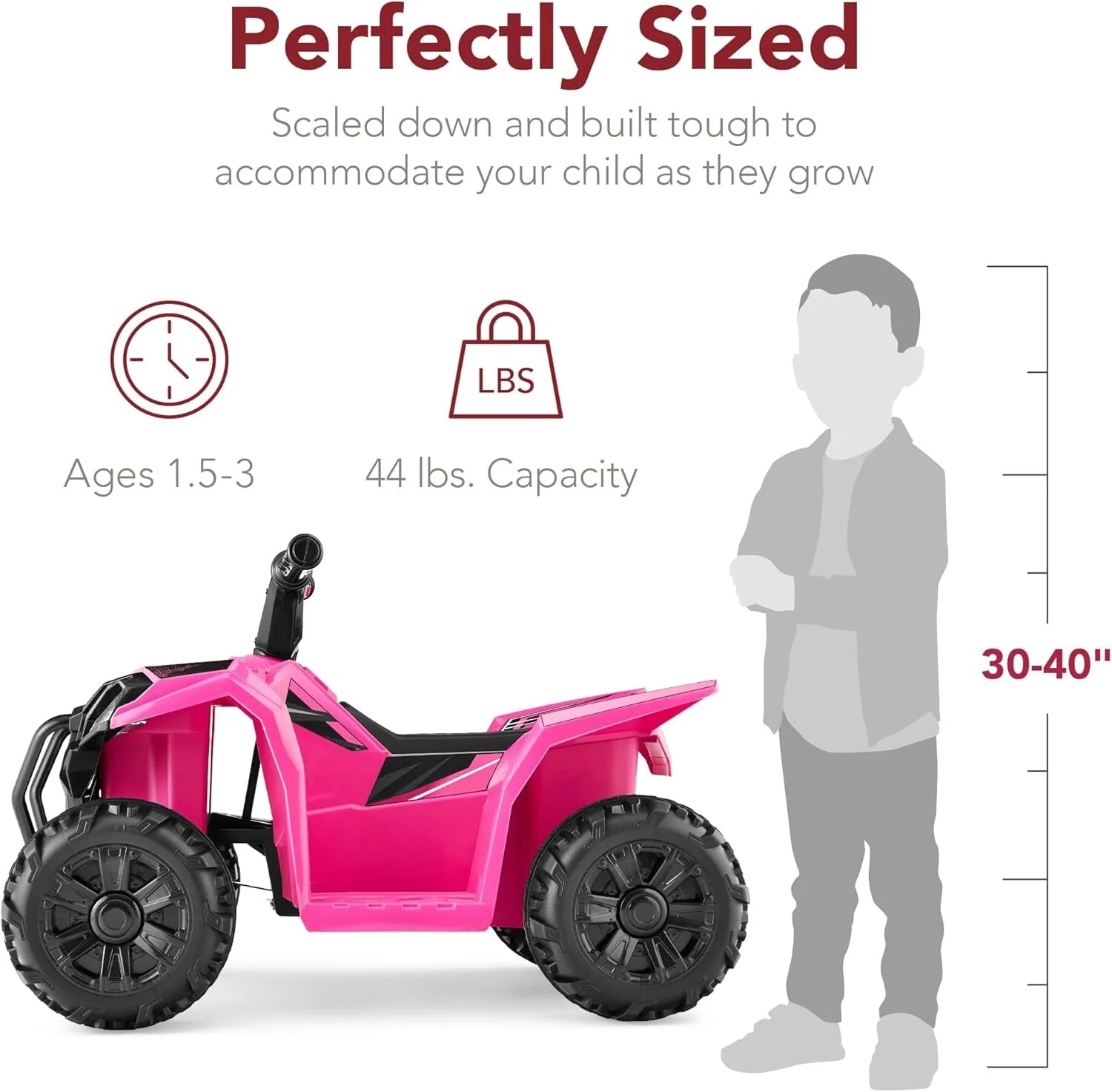 6V Kids Ride-On 4-Wheeler ATV Toy Car with 1.8 MPH Max Speed and Treaded Tires - Image 3