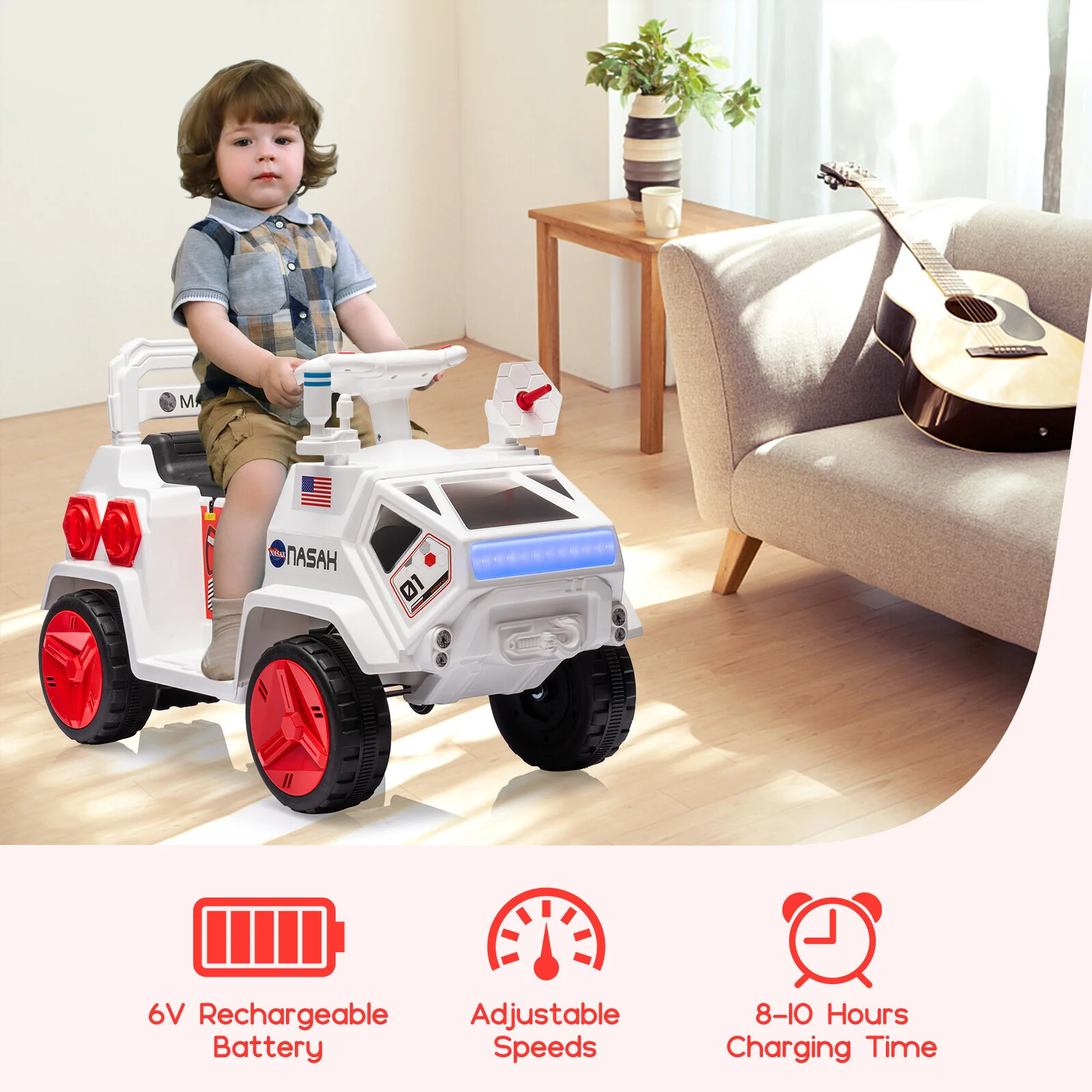 6V Electric Ride-On Car for Kids with MP3 Player and LED Lights - Image 7