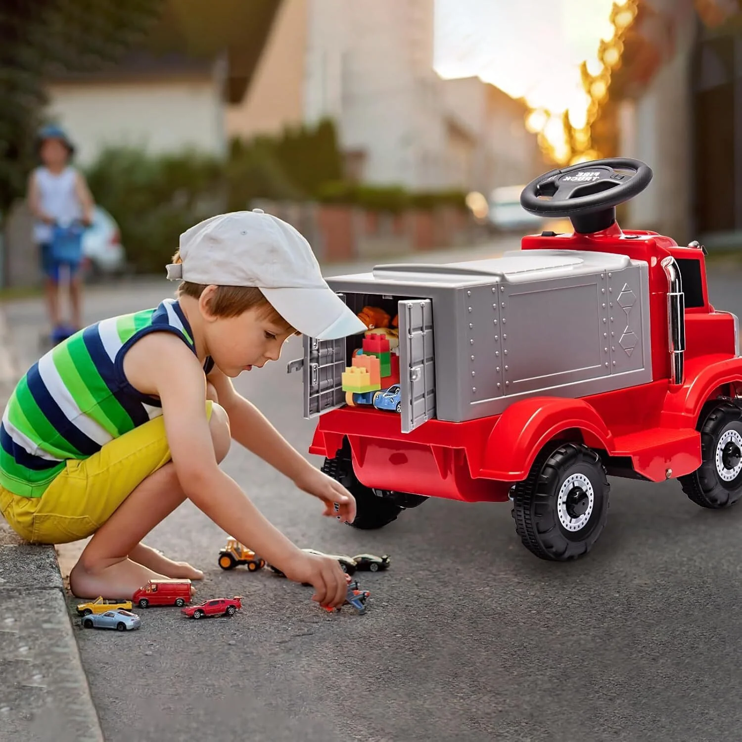 6V Kids Electric Ride-On Truck with Storage Compartment Toy Car - Image 15