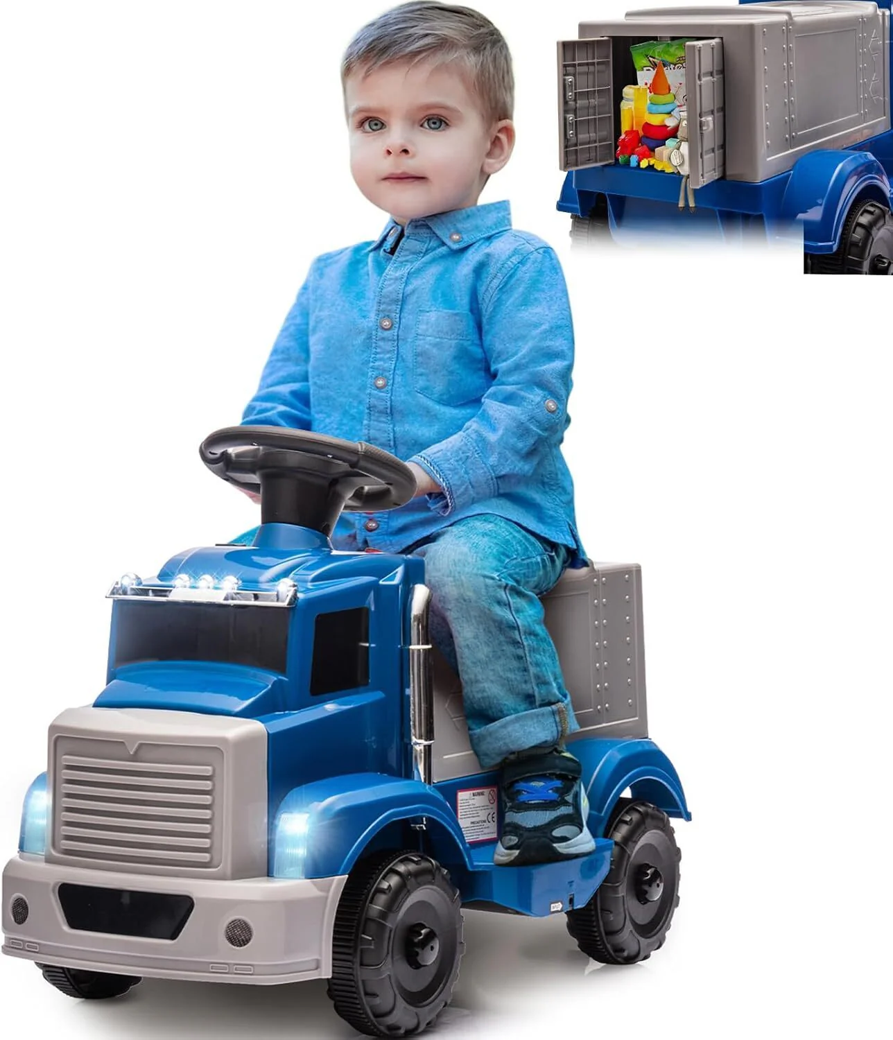 6V Kids Electric Ride-On Truck with Storage Compartment Toy Car - Image 2