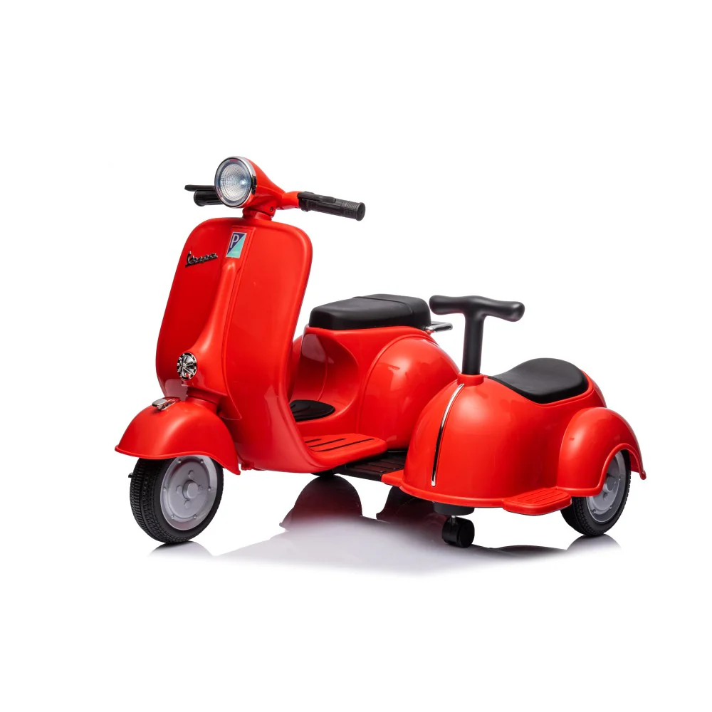 6V Licensed Orange Kids' Vespa Scooter Motorcycle with Sidecar Toy - Image 16