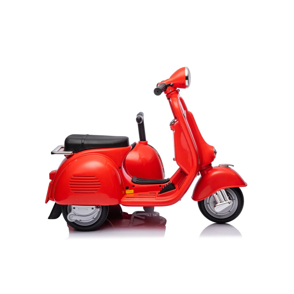 6V Licensed Orange Kids' Vespa Scooter Motorcycle with Sidecar Toy - Image 3