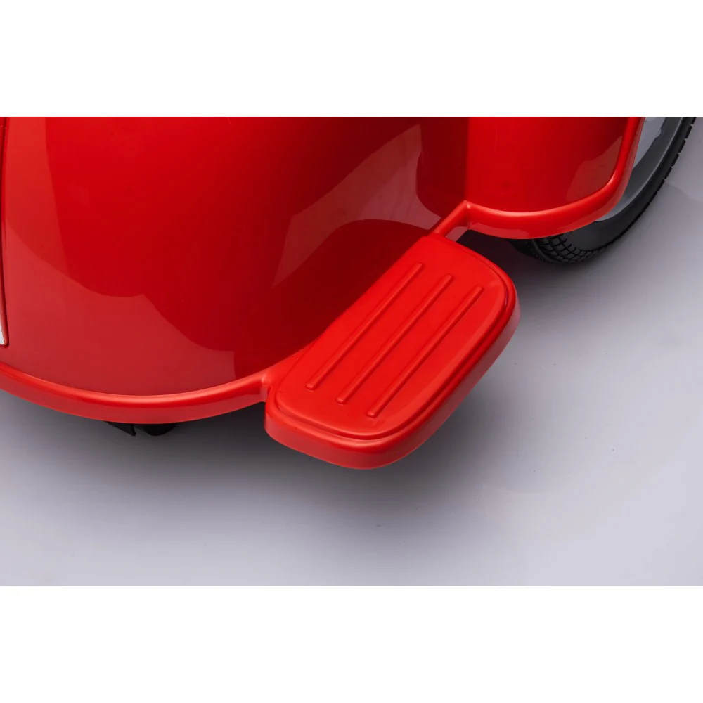 6V Licensed Orange Kids' Vespa Scooter Motorcycle with Sidecar Toy - Image 5