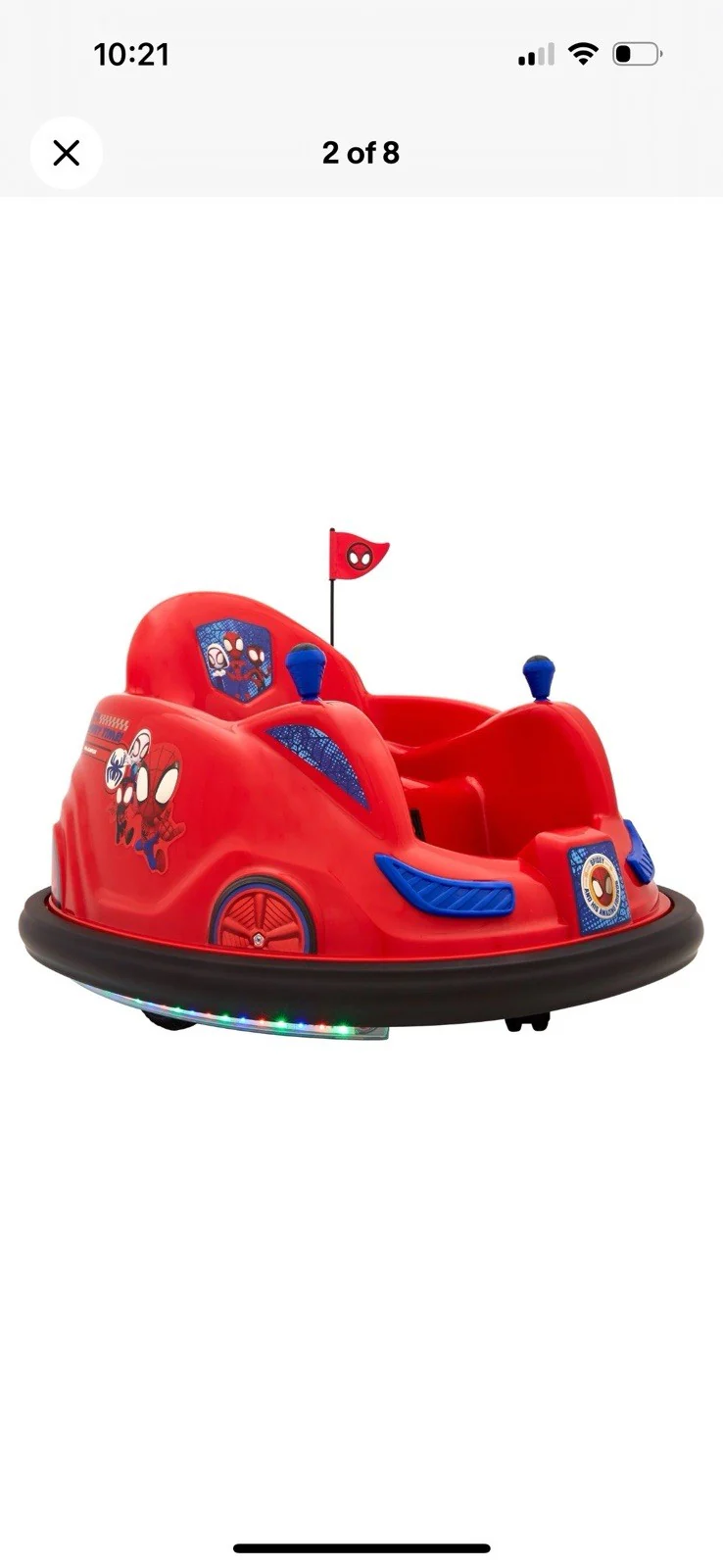 6V Marvel Spidey Bumper Car Ride-On Toy by Flybar - Image 9