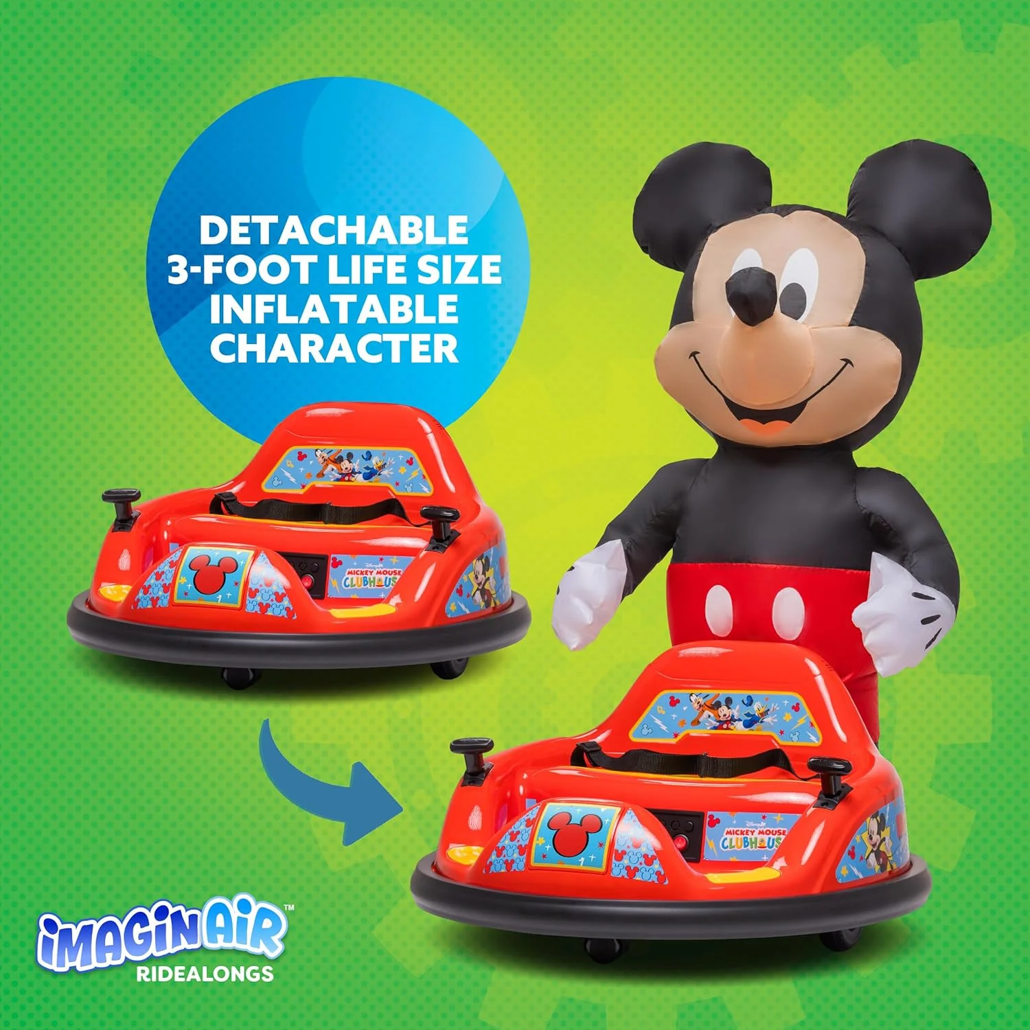 Mickey Mouse 6V Toddler Bumper Car - Electric Ride-On Toy for Kids - Image 3