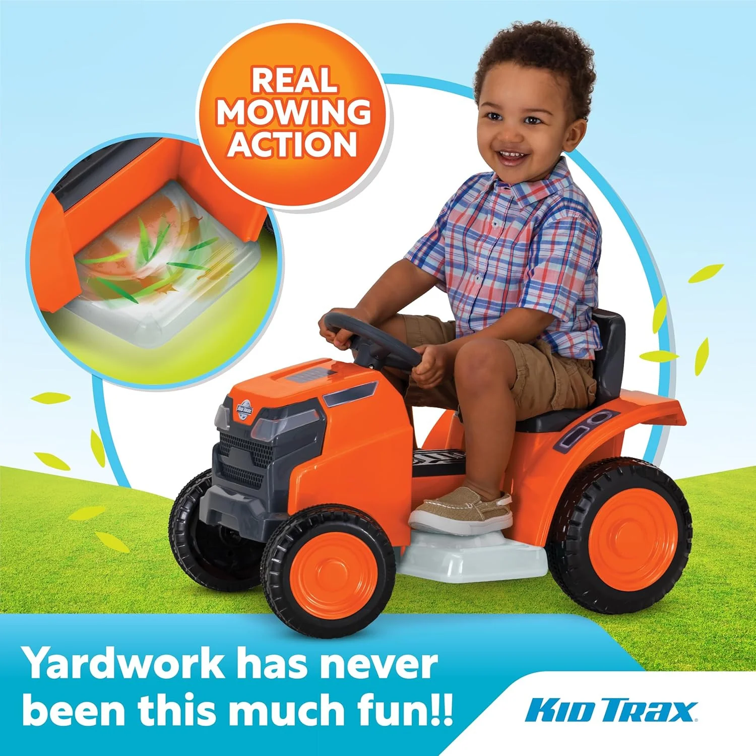 6V Electric Ride-On Lawn Mower Toy Car for Kids and Toddlers Outdoor Play - Image 4