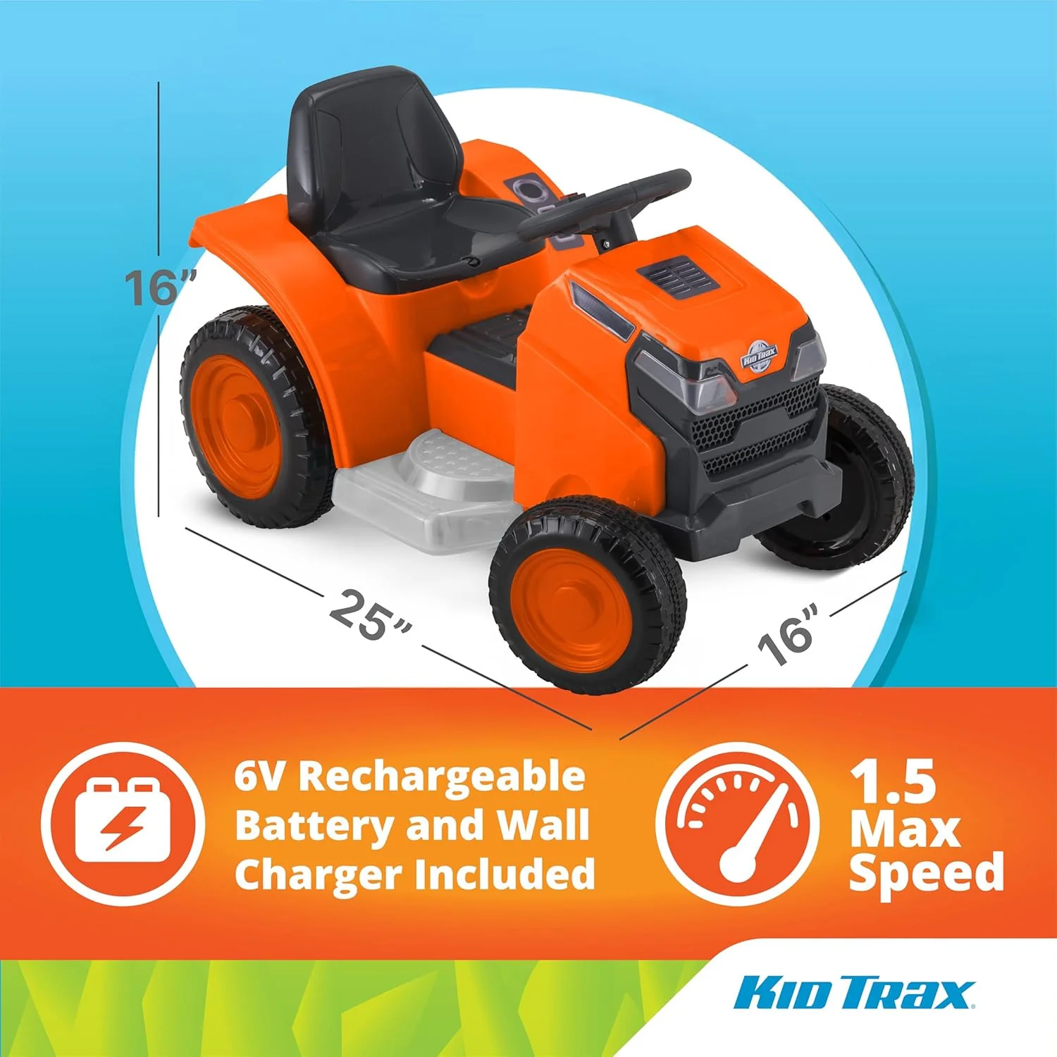 6V Electric Ride-On Lawn Mower Toy Car for Kids and Toddlers Outdoor Play - Image 6