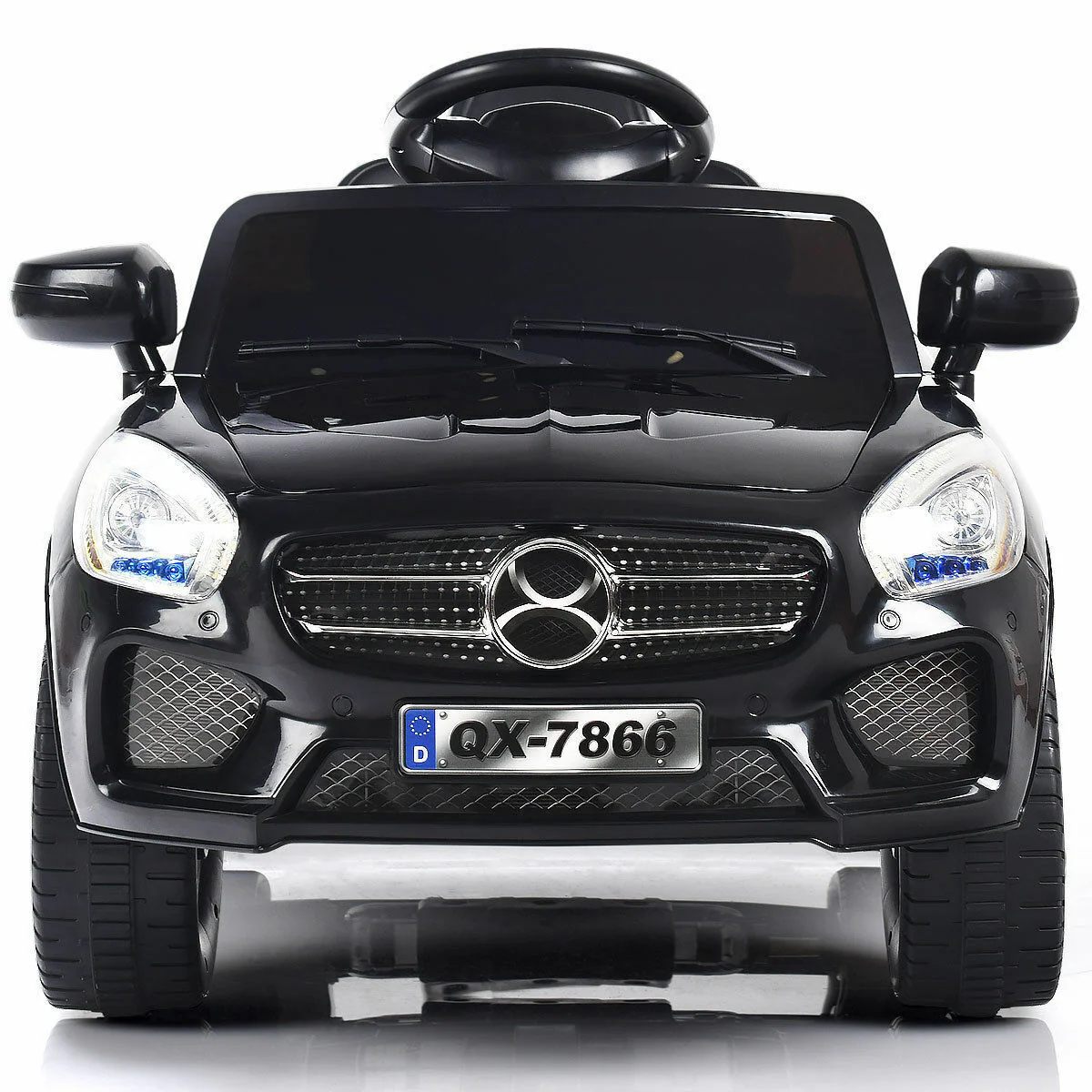 6V RC Remote Control Ride-On Car with LED Lights and MP3 Player for Kids - Black - Image 4