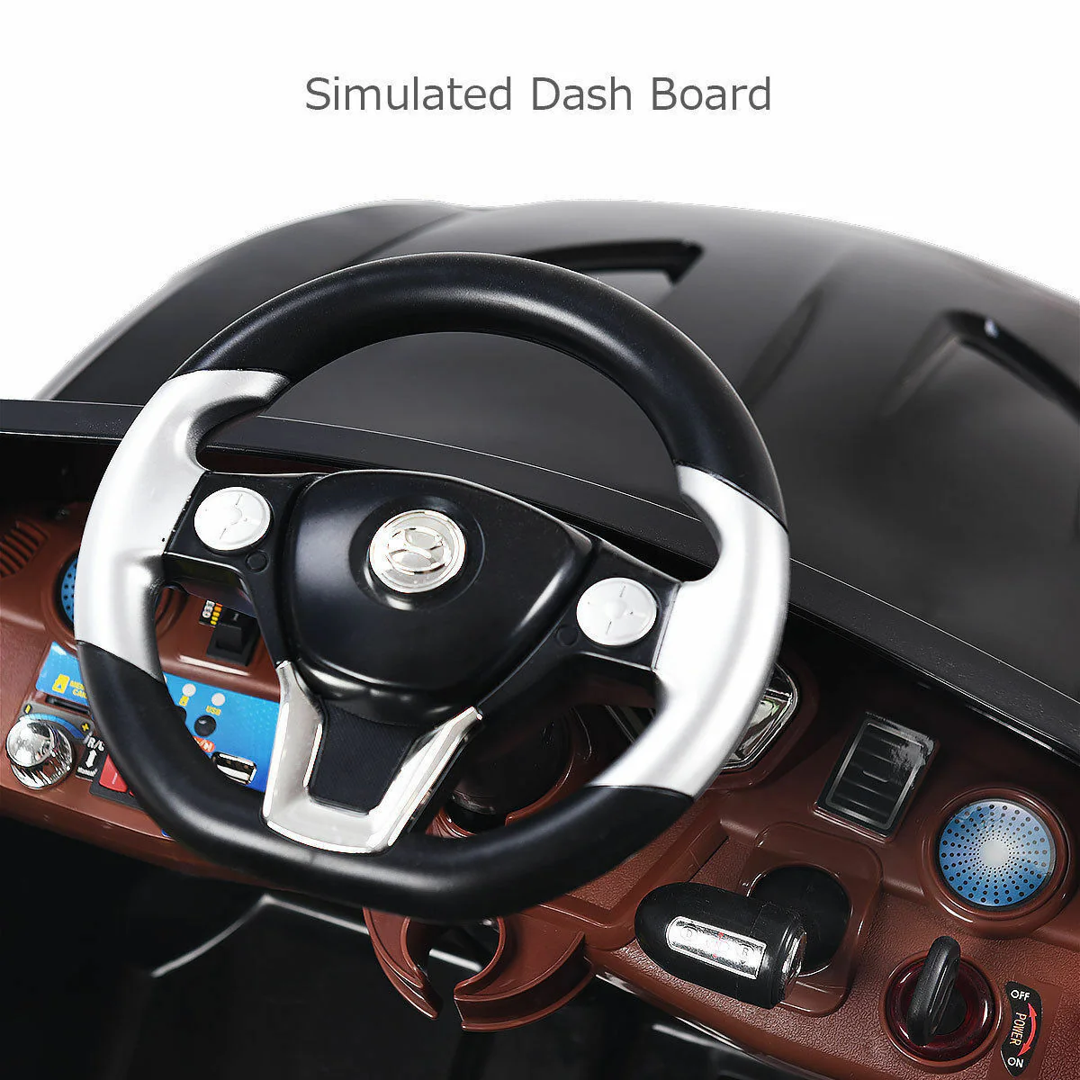 6V RC Remote Control Ride-On Car with LED Lights and MP3 Player for Kids - Black - Image 9