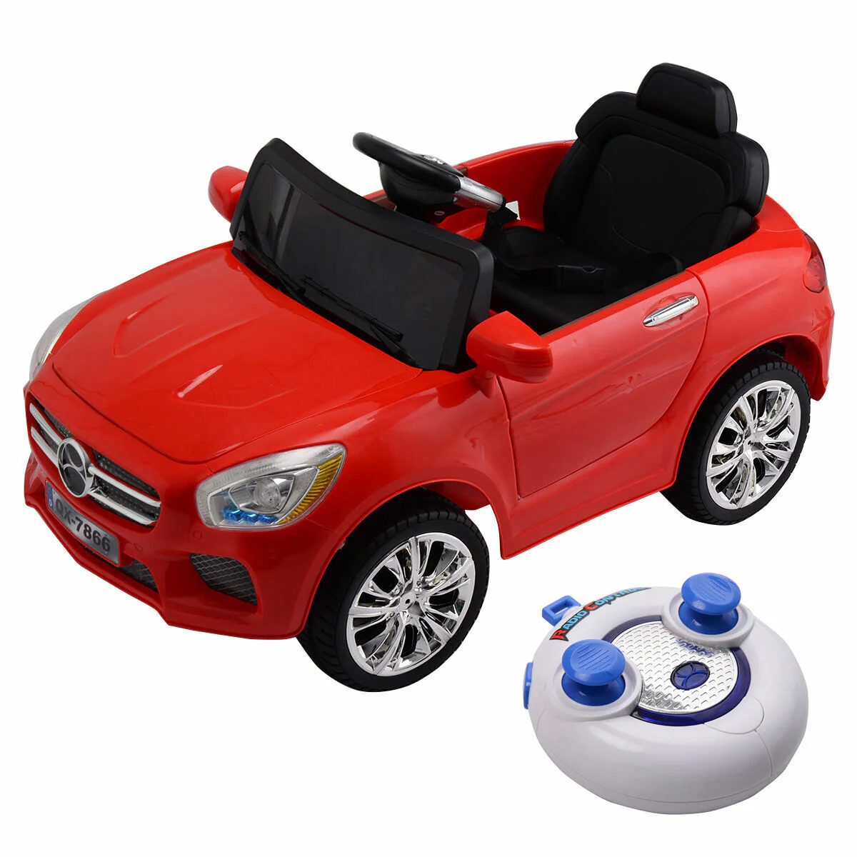 6V RC Remote Control Ride-On Car with MP3 Player and Lights for Kids - Red - Image 2