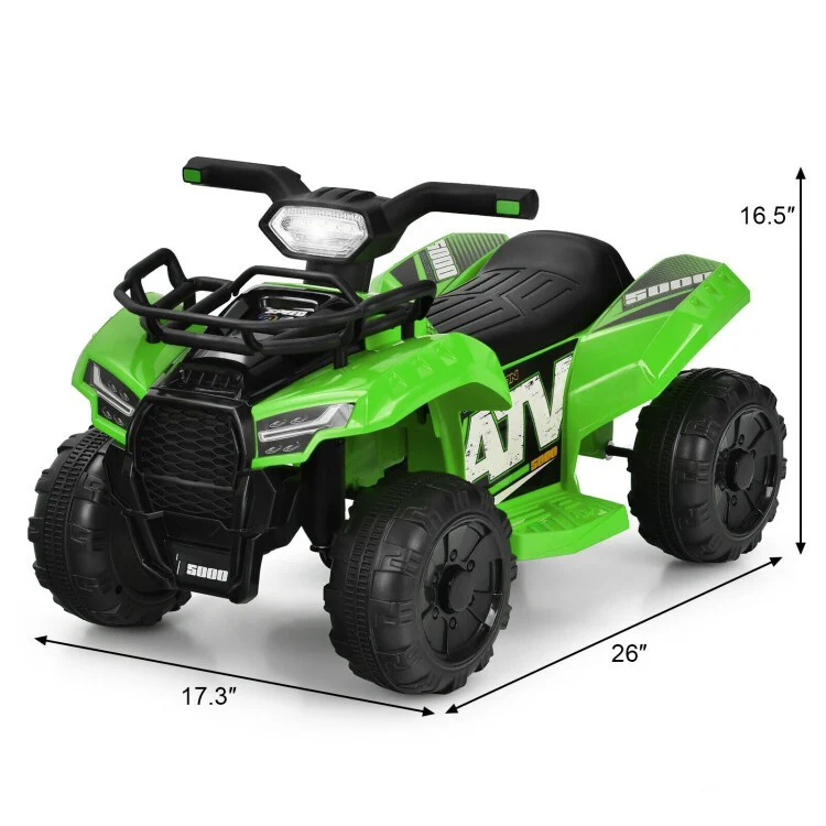 6V Rechargeable Battery Electric Kids Ride-On ATV Quad Car with LED Lights and MP3 Player - Image 3