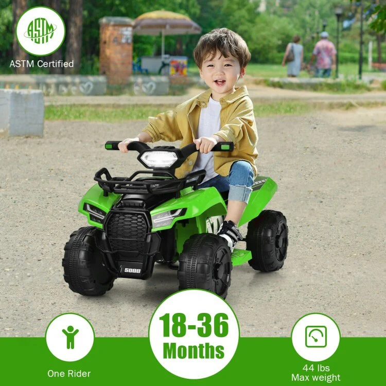 6V Rechargeable Battery Electric Kids Ride-On ATV Quad Car with LED Lights and MP3 Player - Image 7