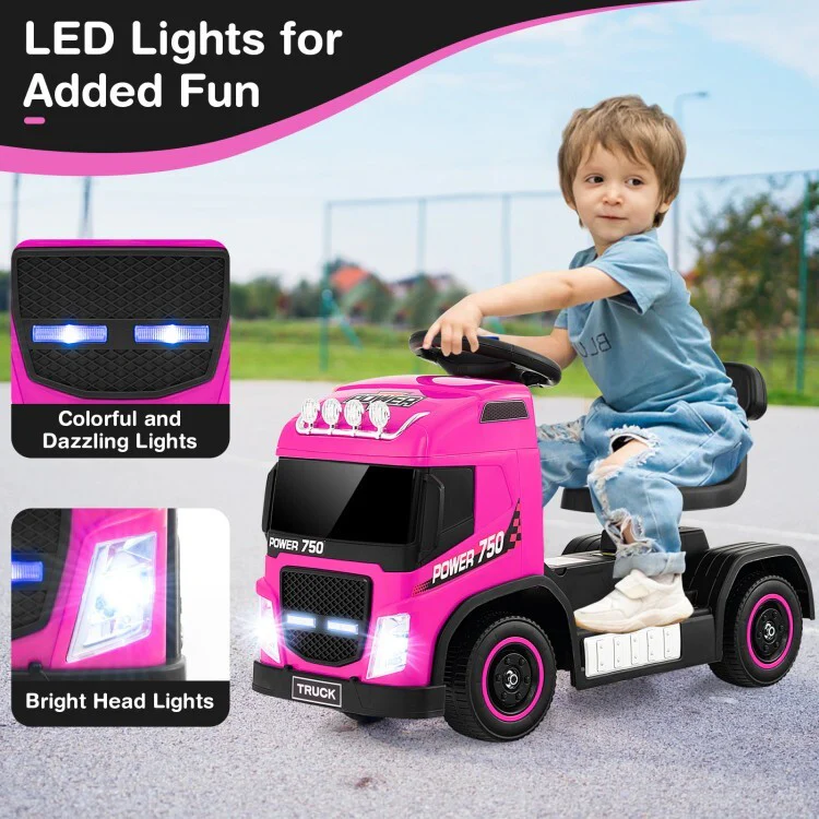6V Rechargeable Battery Kids Electric Ride-On Truck Car with Adjustable Height Seat - Image 8