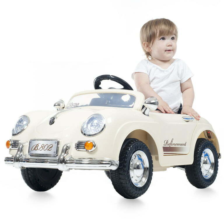 6V Remote-Controlled Ride-On Car for Kids Ages 3-6 (Cream) - Image 3