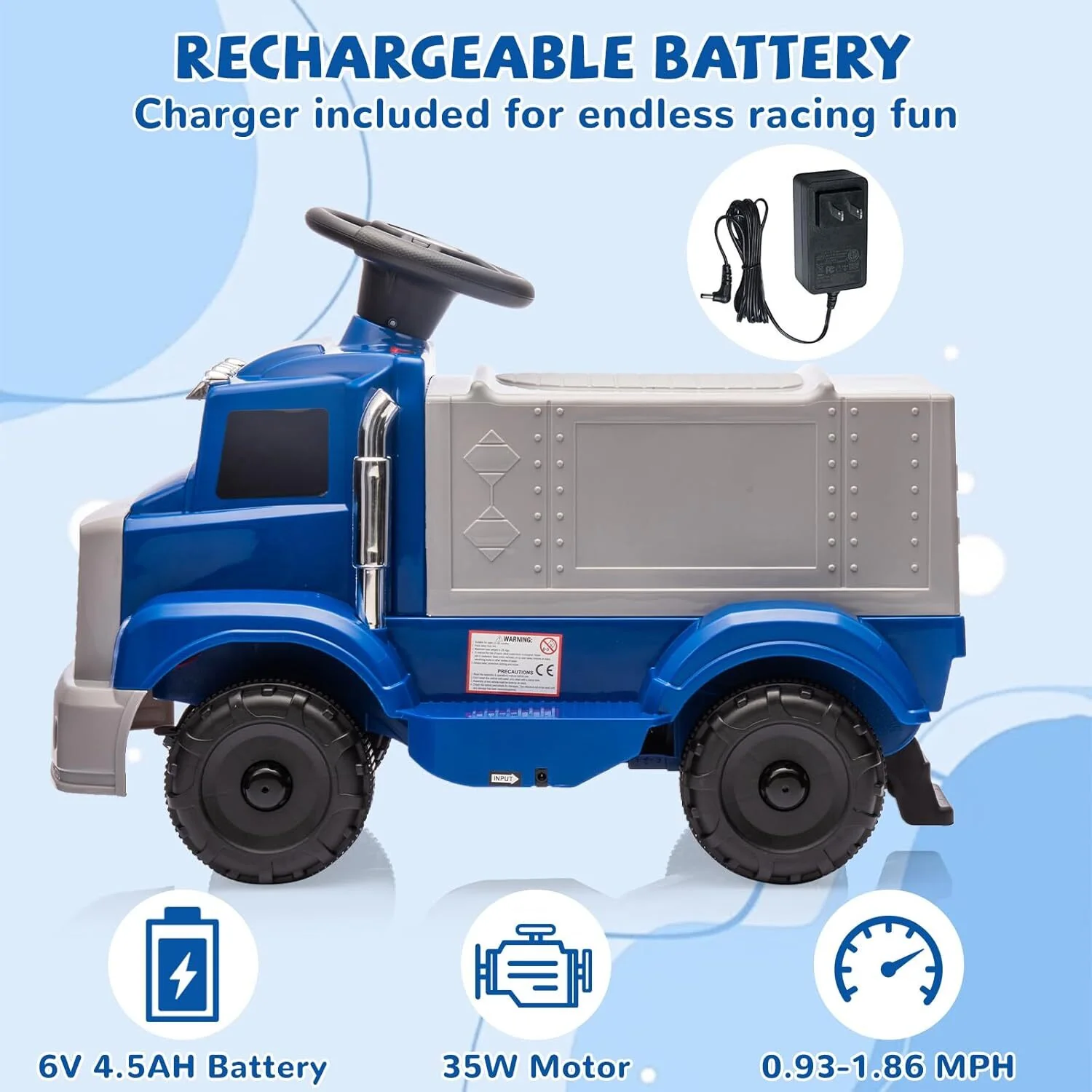 6V Electric Ride-On Car for Toddlers and Kids with Interactive Features and Dual Headlights - Image 6