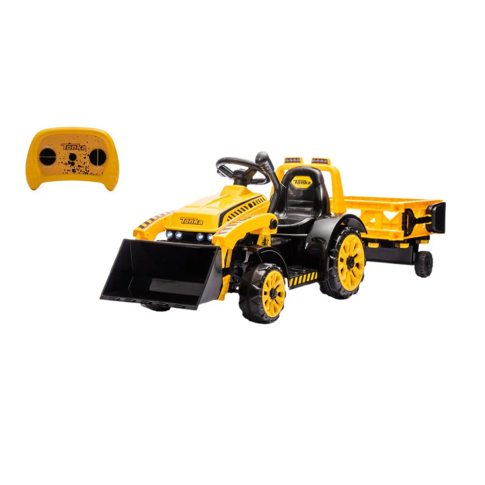 Ergonomic 6V Ride-On Construction Tractor with Front Loader