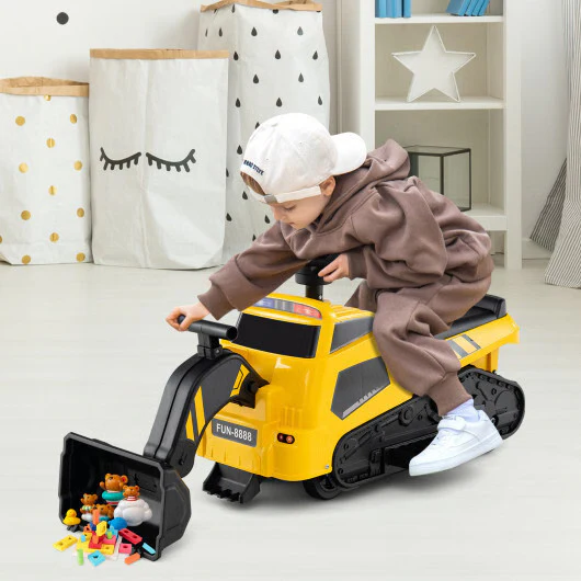 3-in-1 Electric Excavator Ride-On Tractor with Adjustable Arms and Sound Features - Image 3