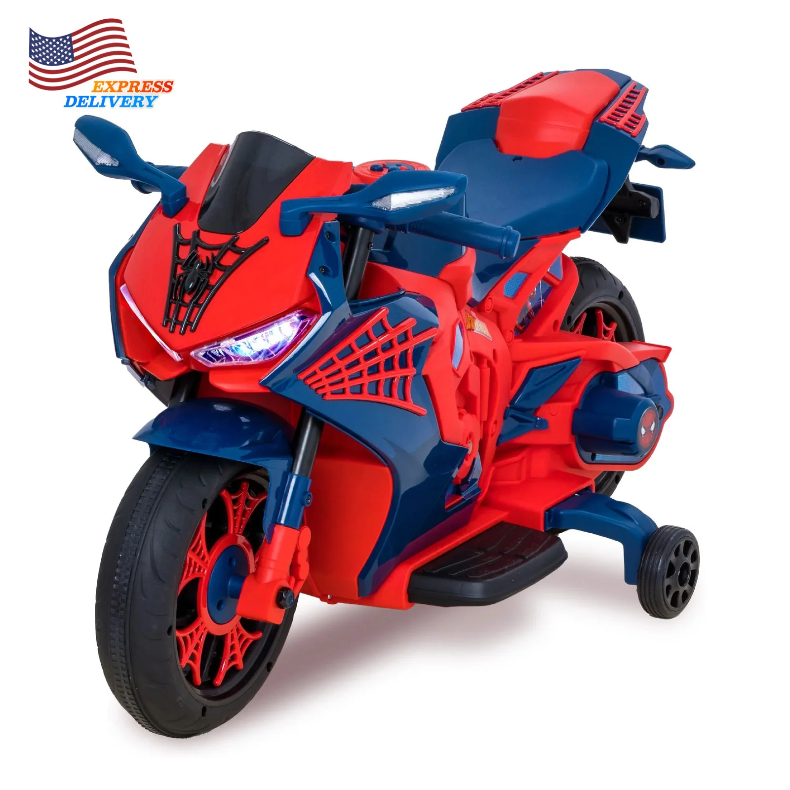 6V Battery-Powered Spiderman Ride-On Motorcycle Toy for Kids Ages 3+ - Image 13