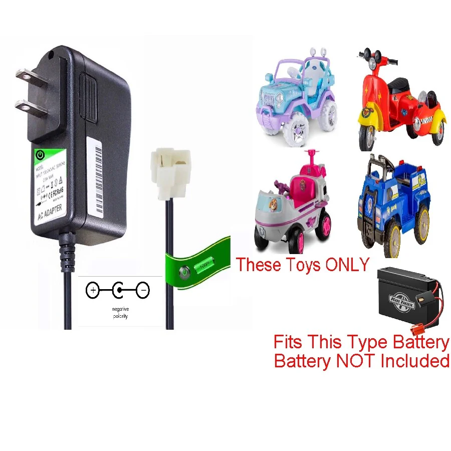 6V WH Charger for Kid Trax 2018+ Frozen Jeep and Mickey Mouse Side Car Scooter - Image 2