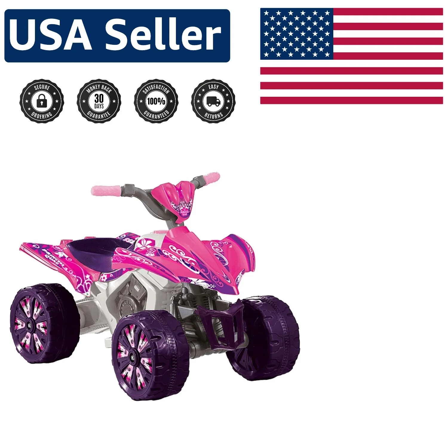 6V Pink Xtreme Quad Ride-On Toy for Kids Up to 66 lbs – Easy and Fun Adventure Vehicle