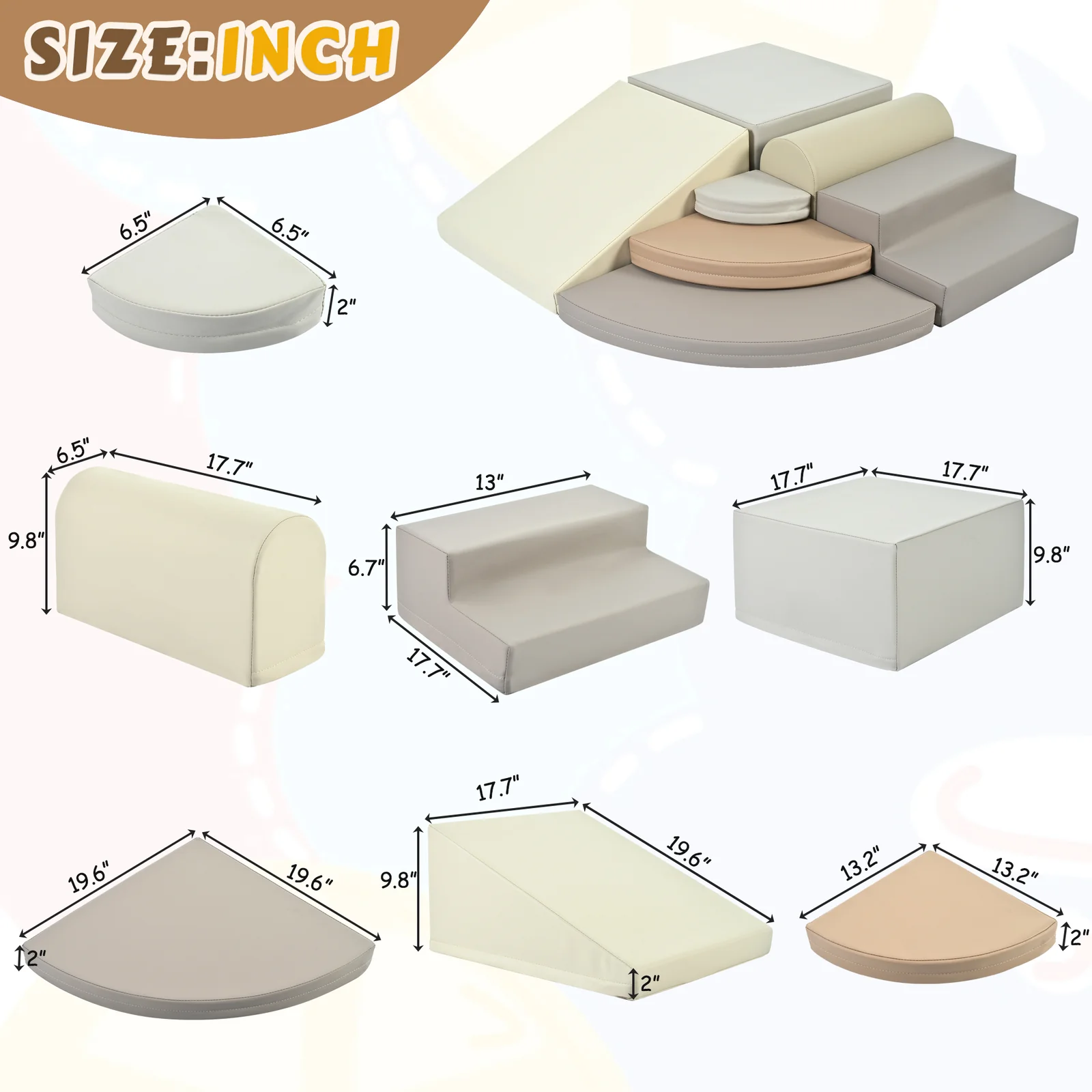 7-Piece Soft Foam Climbing Blocks Playset for Toddlers Climb and Crawl - Image 5