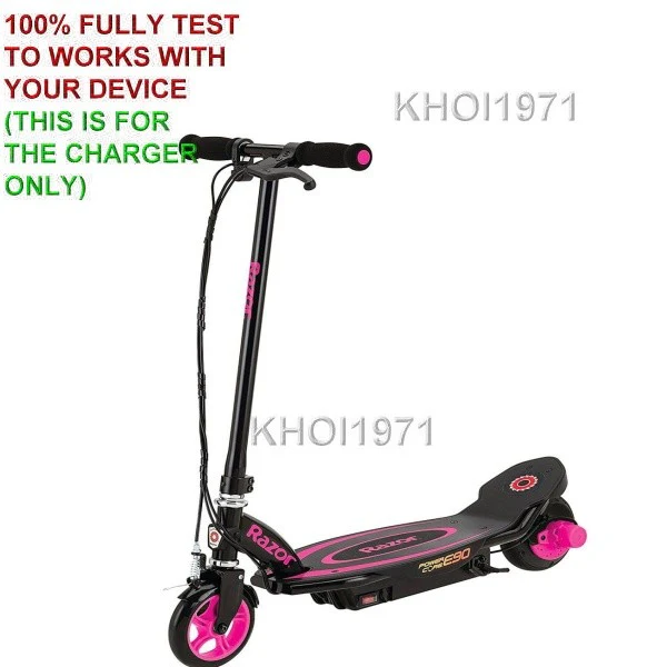 8ft AC Adapter Charger for Razor Power Core E90 Pink Electric Scooter - Image 2