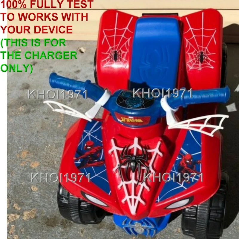 6V Spider-Man Quad Ride-On with AC Wall Charger and Adapter - Image 3