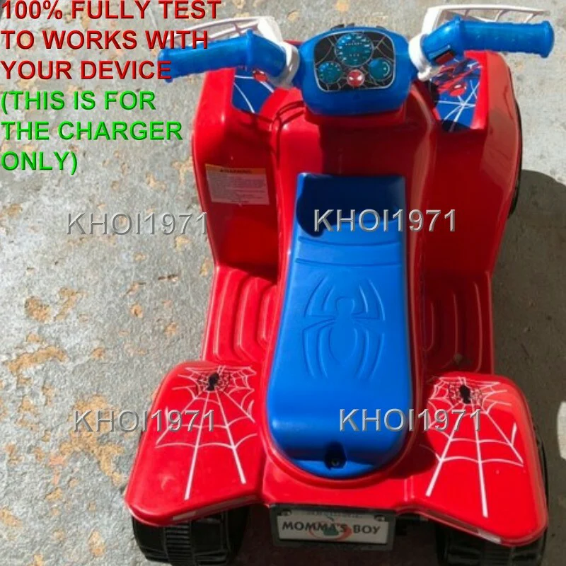 6V Spider-Man Quad Ride-On with AC Wall Charger and Adapter - Image 4