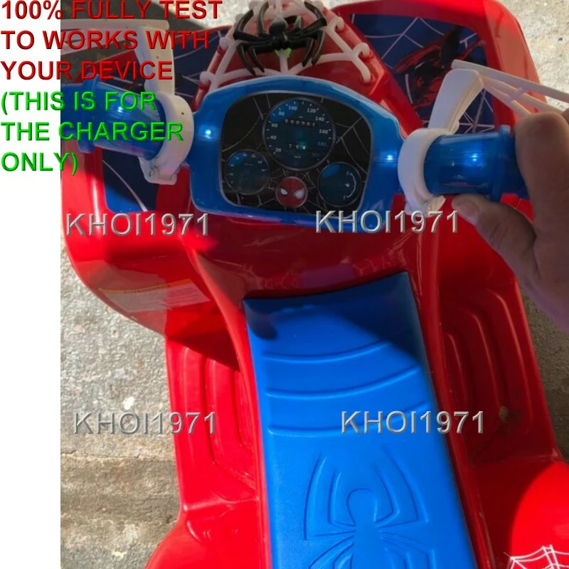 6V Spider-Man Quad Ride-On with AC Wall Charger and Adapter - Image 5