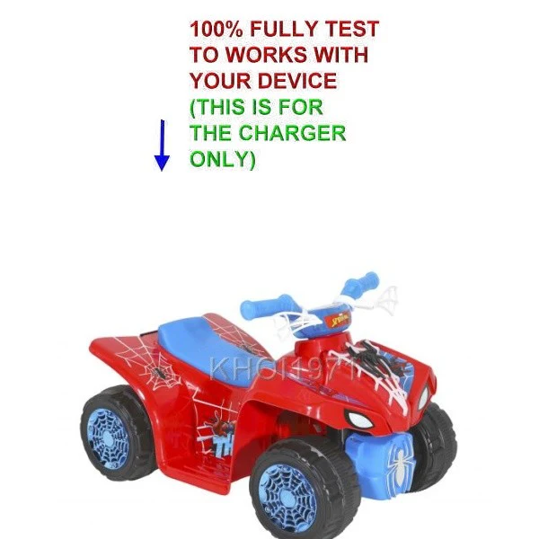6V Spider-Man Quad Ride-On with AC Wall Charger and Adapter - Image 7